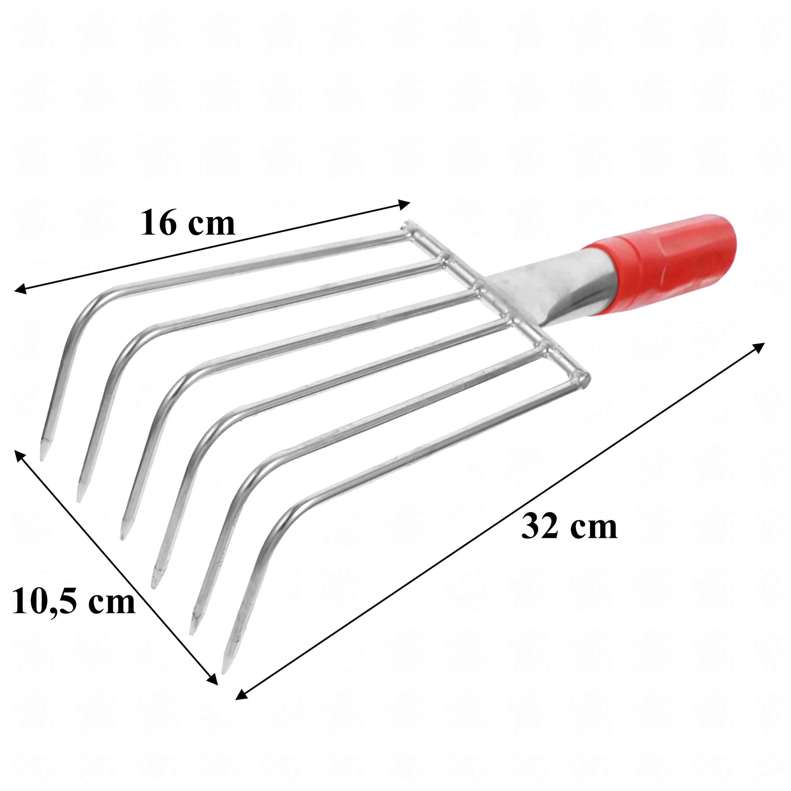 Metal Garden Rake with 6 Tines 32 cm