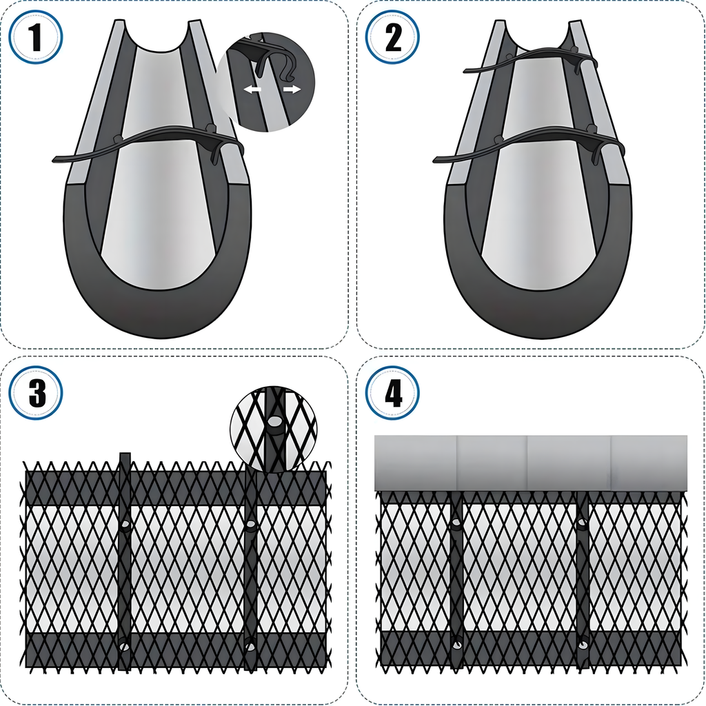 Gutter Leaf and Debris Guard Mesh 0.15x6m with Clips