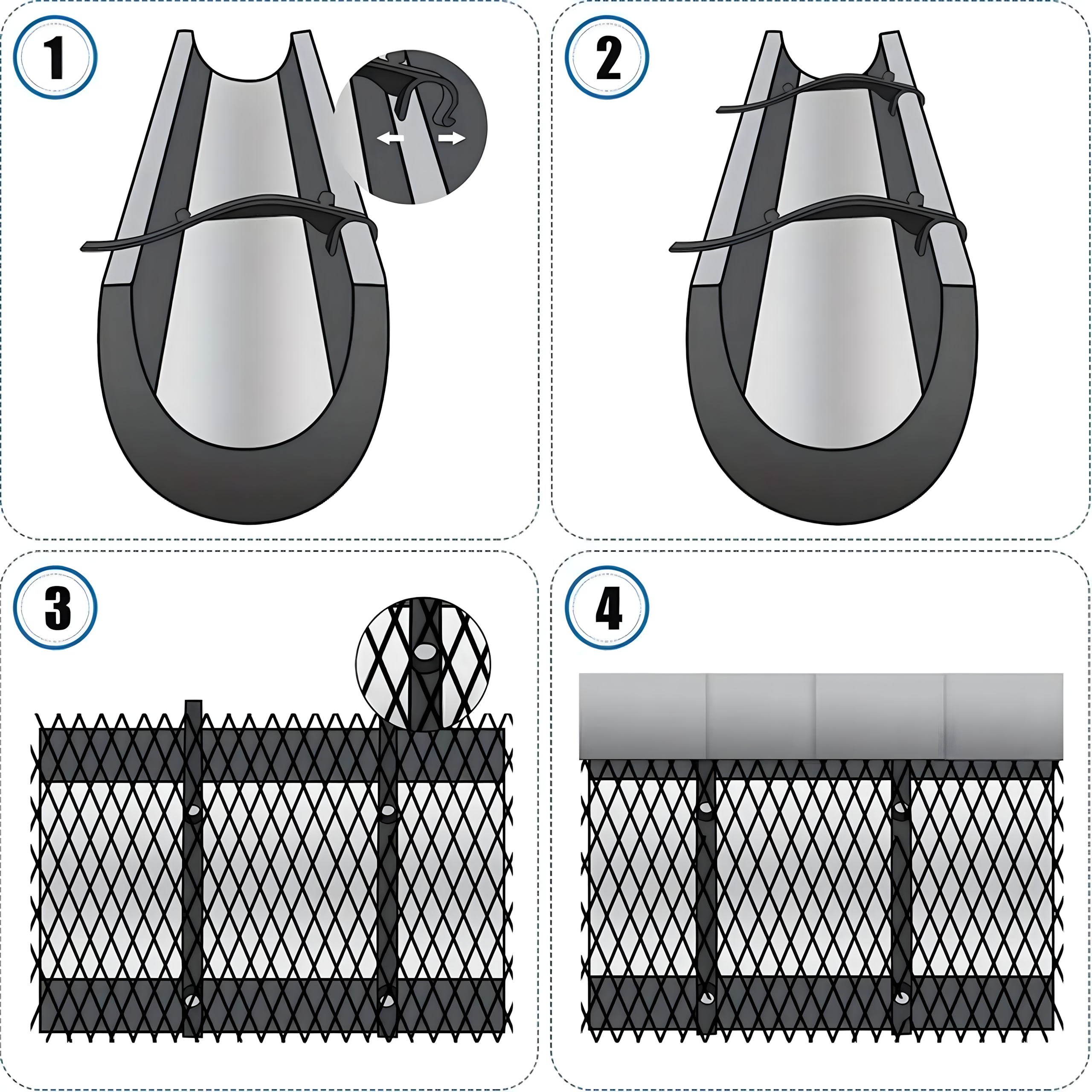 Gutter Leaf and Debris Guard Mesh 0.15x6m with Clips