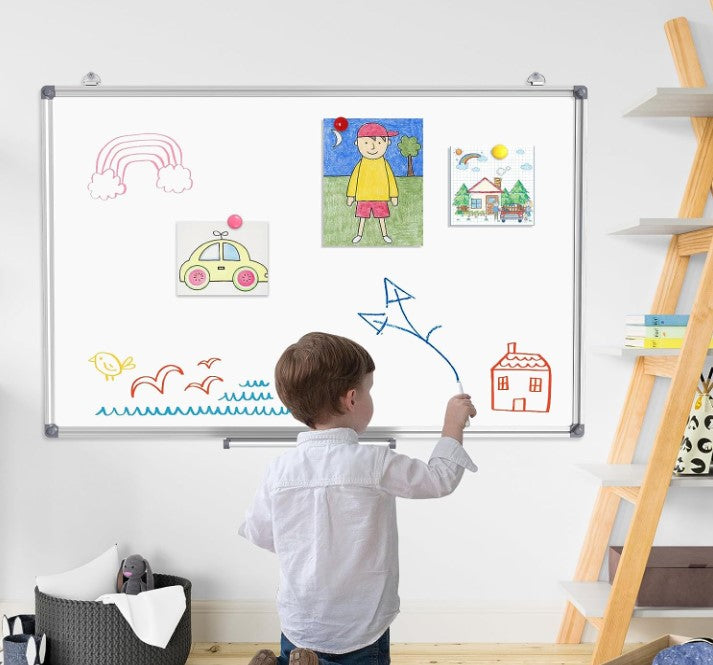 White Magnetic Dry-Erase Board 60x40 Wall-Mounted for Presentations