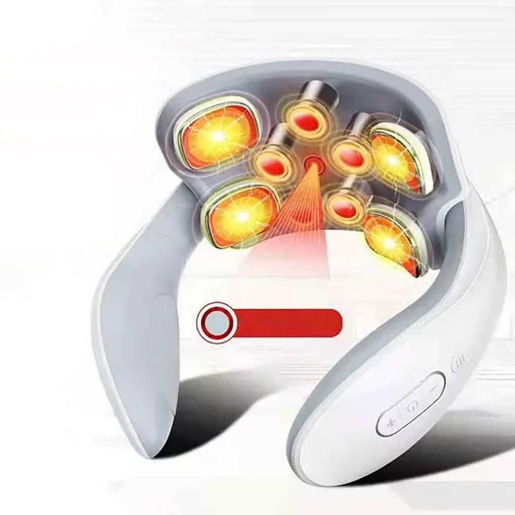 Wireless Pulsating Neck and Back Massager with Heating and EMS