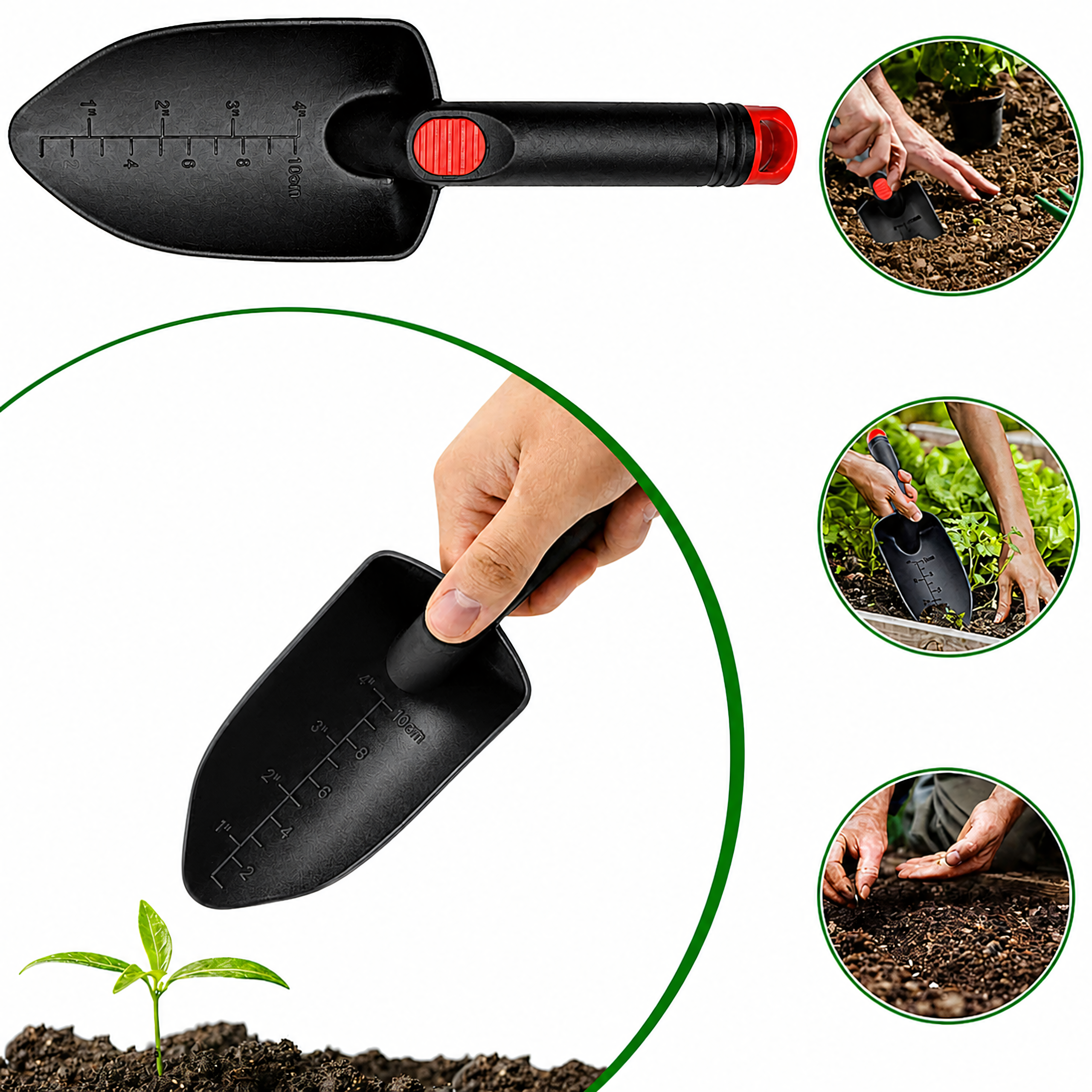 Lai plastikust aiakühvel ümberistutamiseks ja istutamiseks 27.5cm