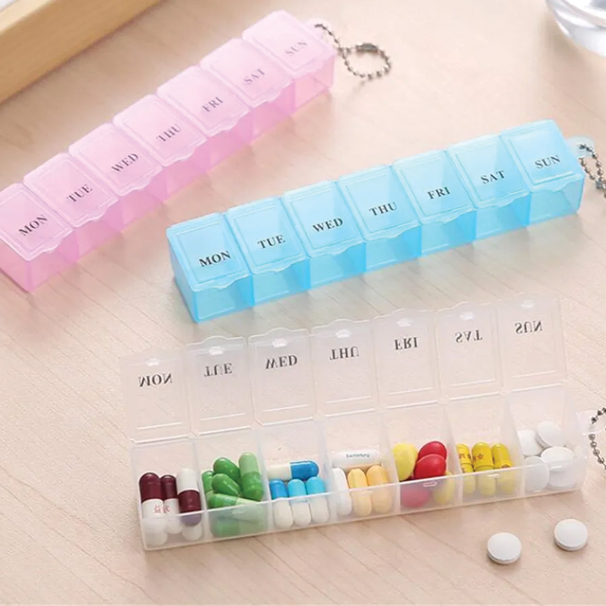 Weekly Pill Organizer Box with 7 Compartments