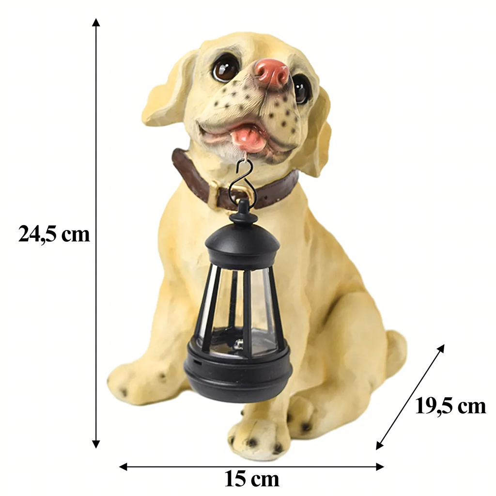 Decorative Solar Garden Lamp with LED Lantern Dog Design
