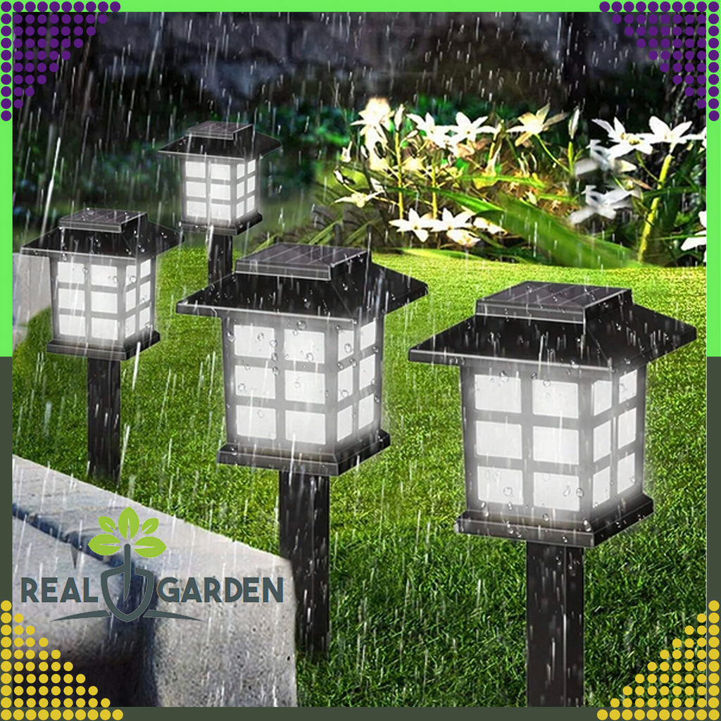 2 x LED Solar Garden Lamp Cottage Pendant Lantern Decorative