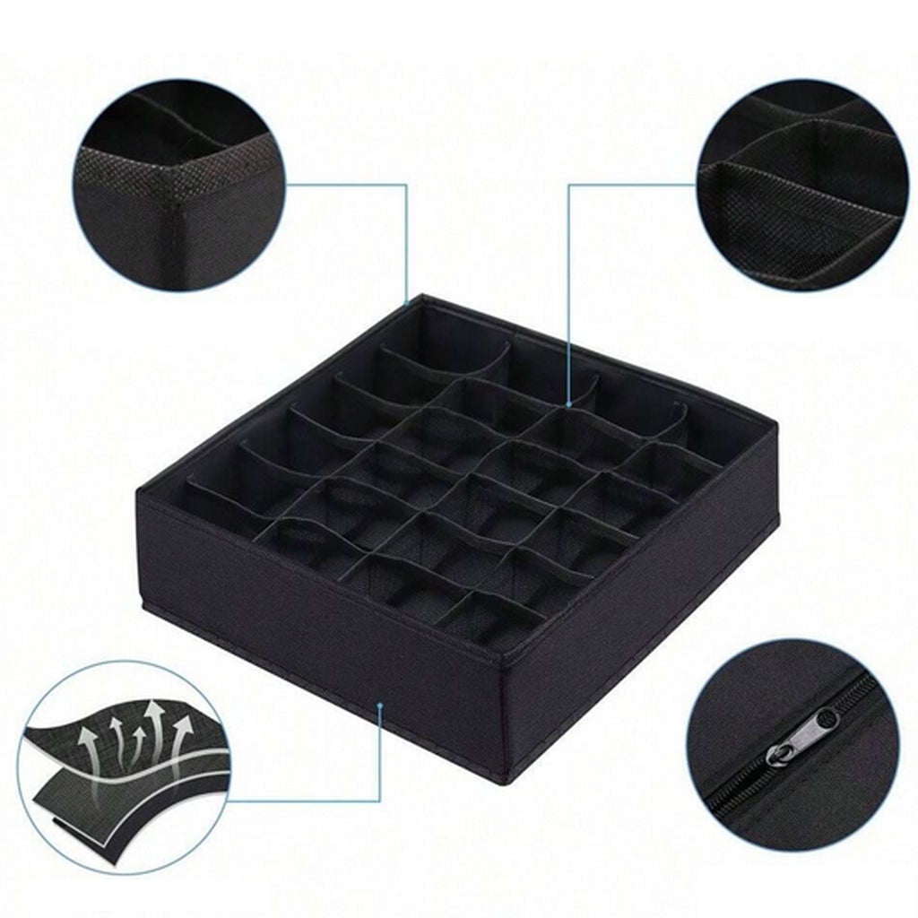 Underwear Organizer for Socks Drawer Insert with 24 Compartments