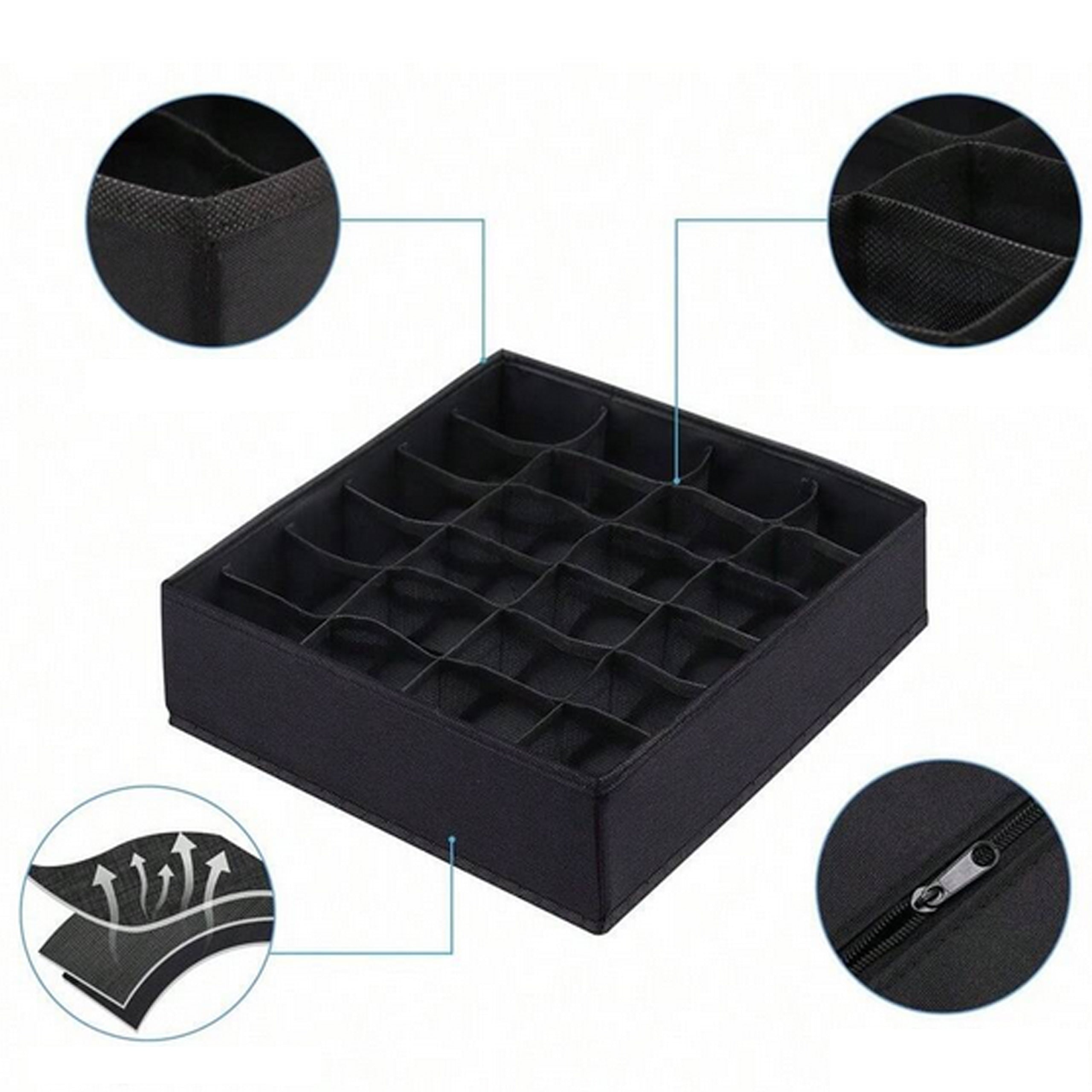 Underwear Organizer for Socks Drawer Insert with 24 Compartments