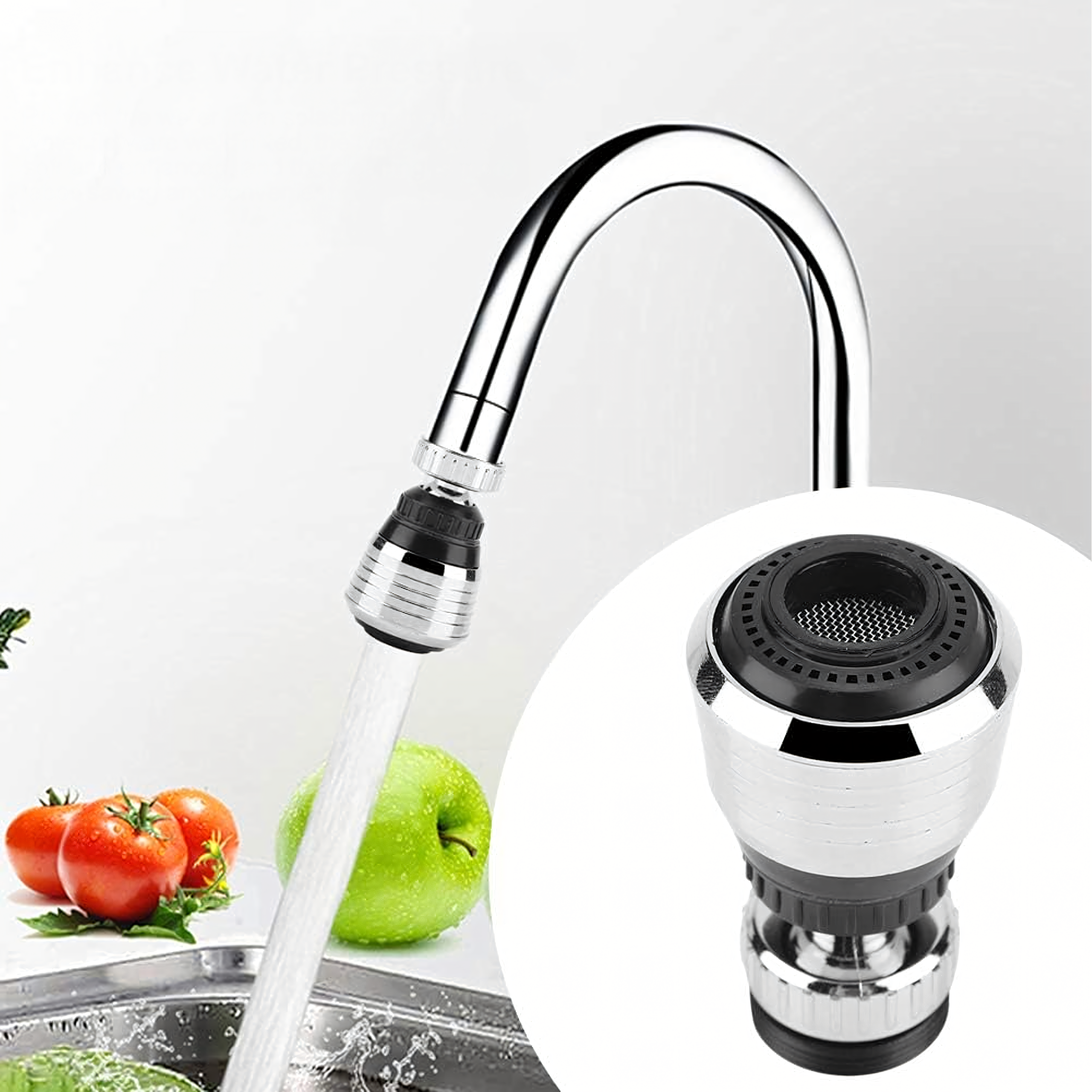 Aerator Extension for Kitchen Faucet Tap 2in1 360 Movable Tip