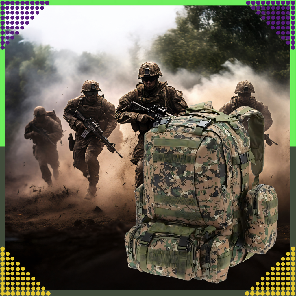 Tactical Military Travel Backpack 4-in-1 Survival 50L