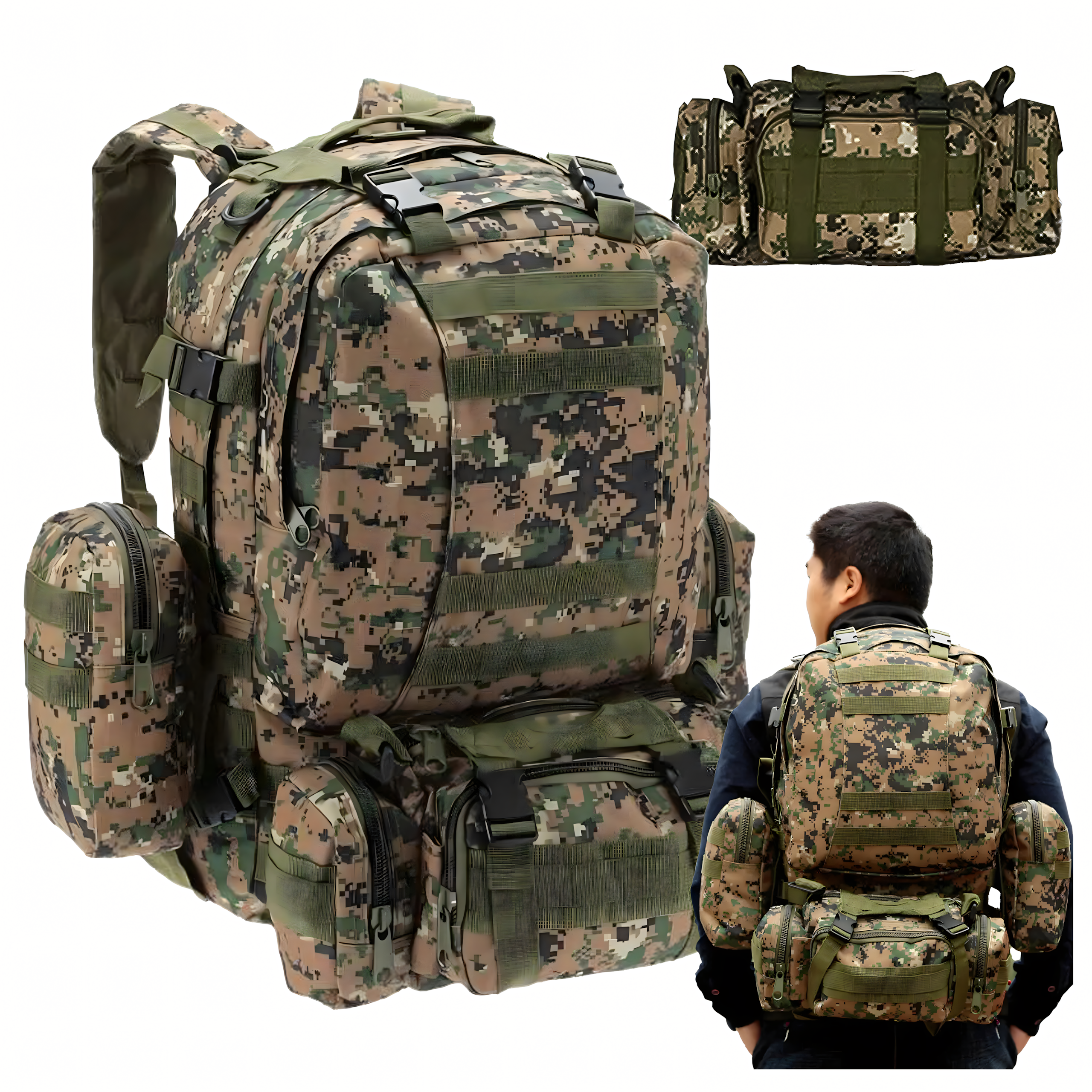 Tactical Military Travel Backpack 4-in-1 Survival 50L