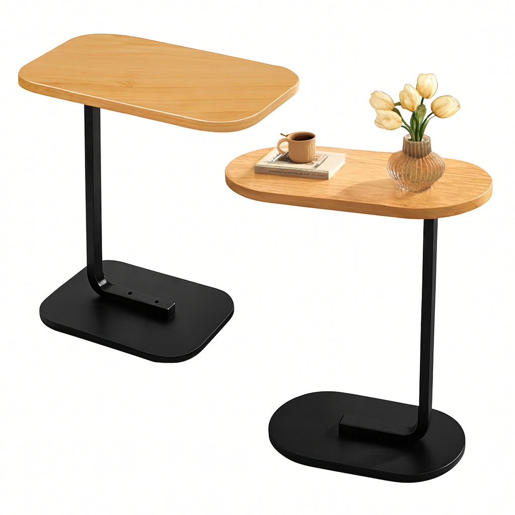 Modern C-Shaped Side Coffee Table for Living Room