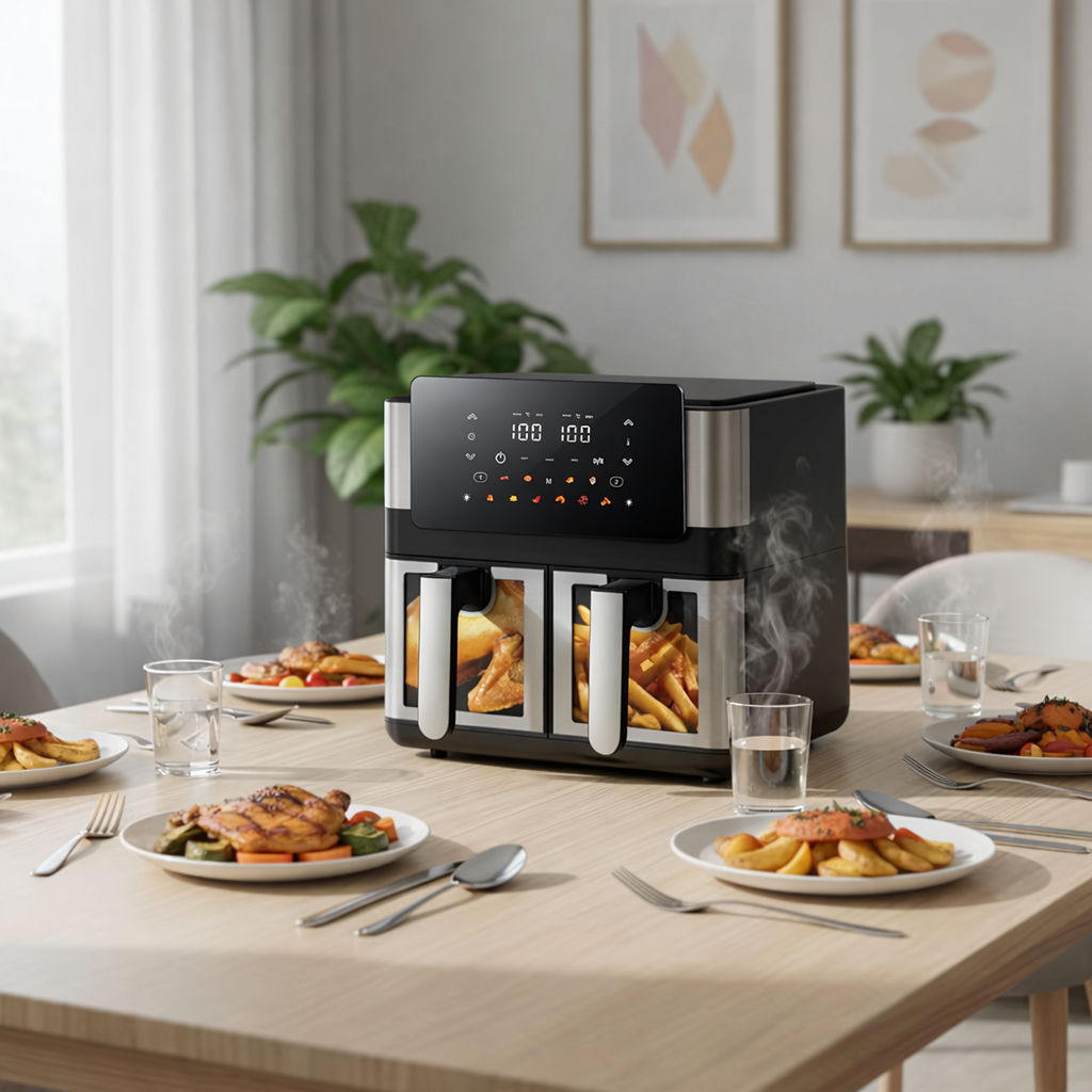 8L Air Fryer with 4L Secondary Basket 2000W 12 Programs