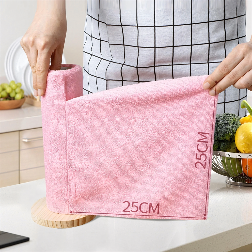 Microfiber Cleaning Cloths Roll 25x25cm 20 pcs