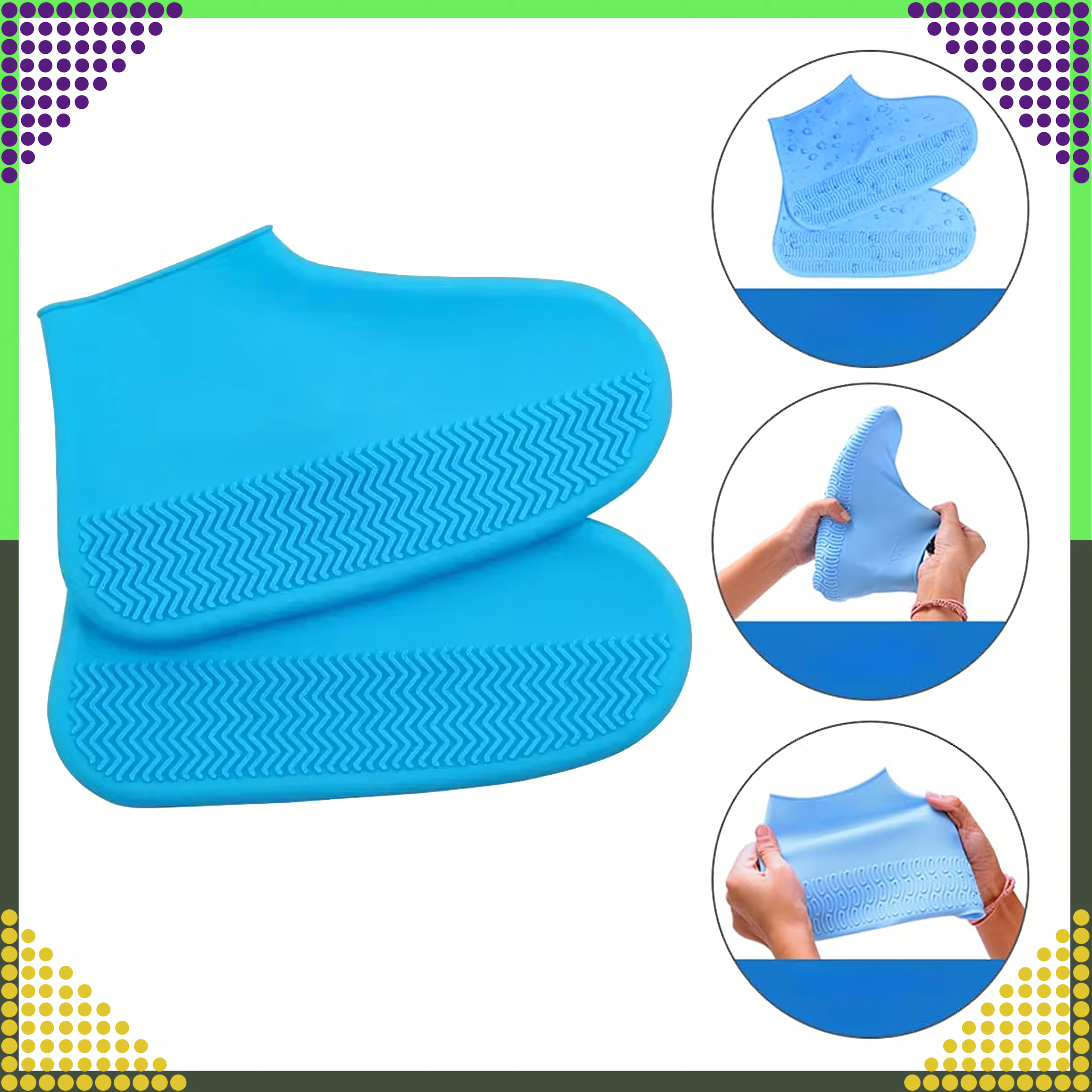 Waterproof Protectors Rain Shoe Covers Anti-Slip Wellington Boots S