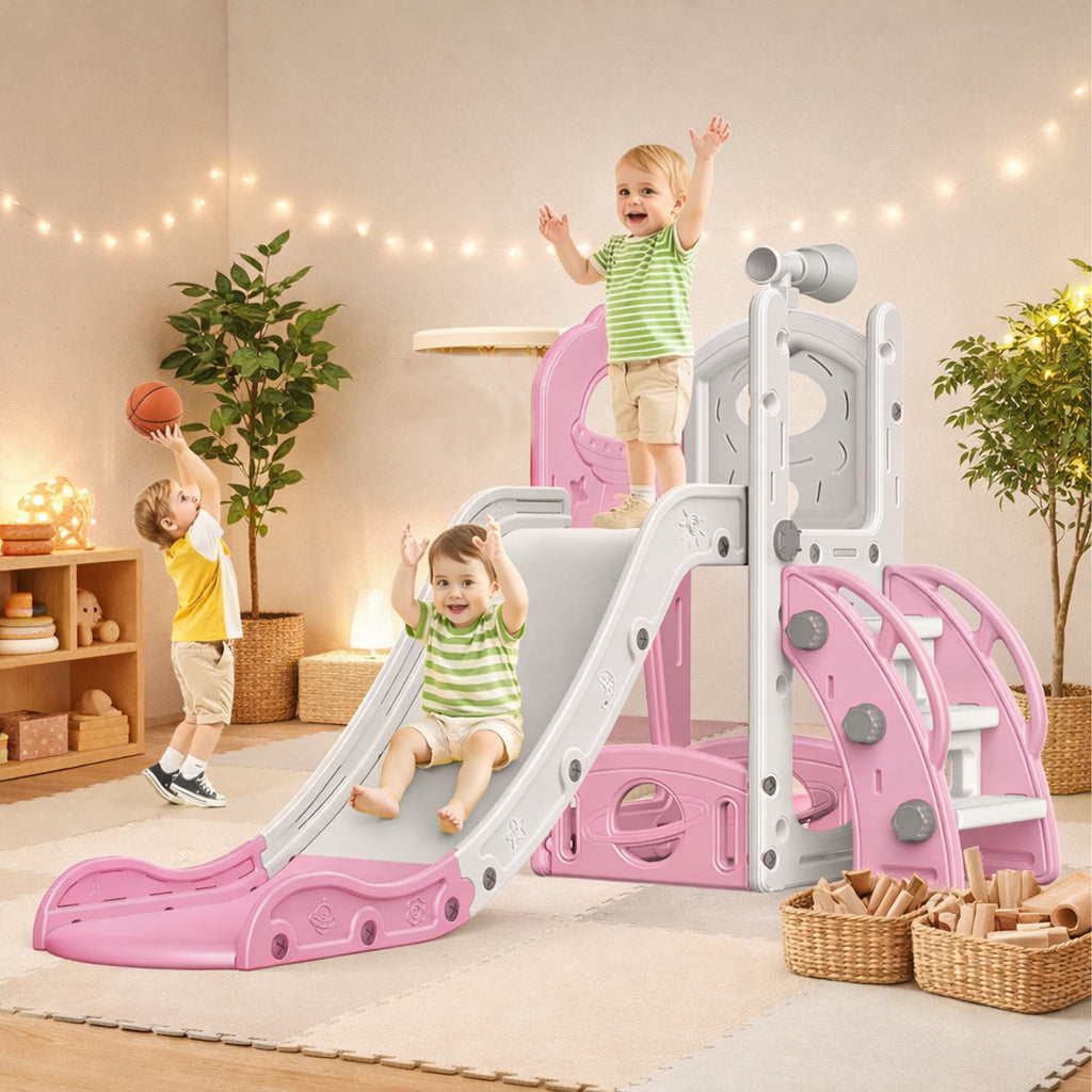 Freestanding Children's Slide with Ladder for Home