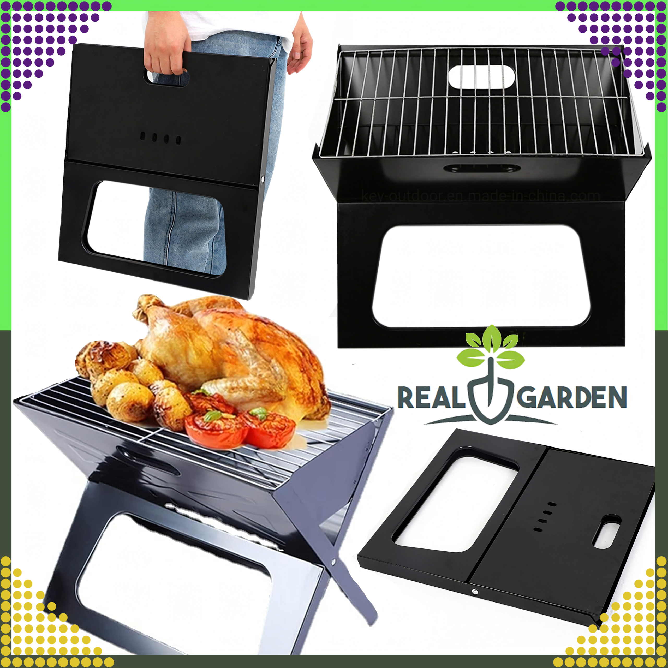 Turisti aed-laagrigrill kaasaskantav kokkupandav söe kohver