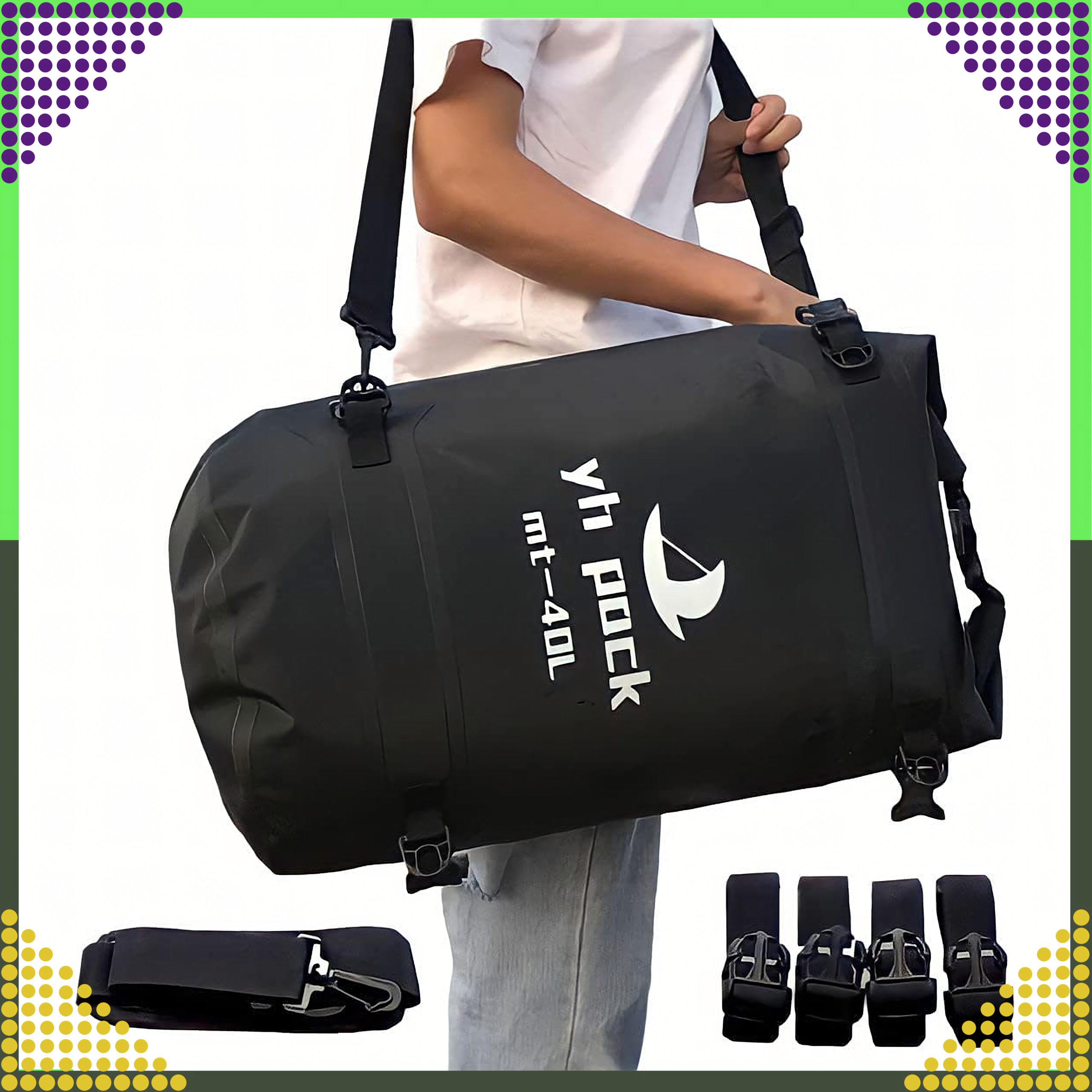 Veekindel mootorrattakott mootorrattale, õlakott, pagas, külgkott 40L