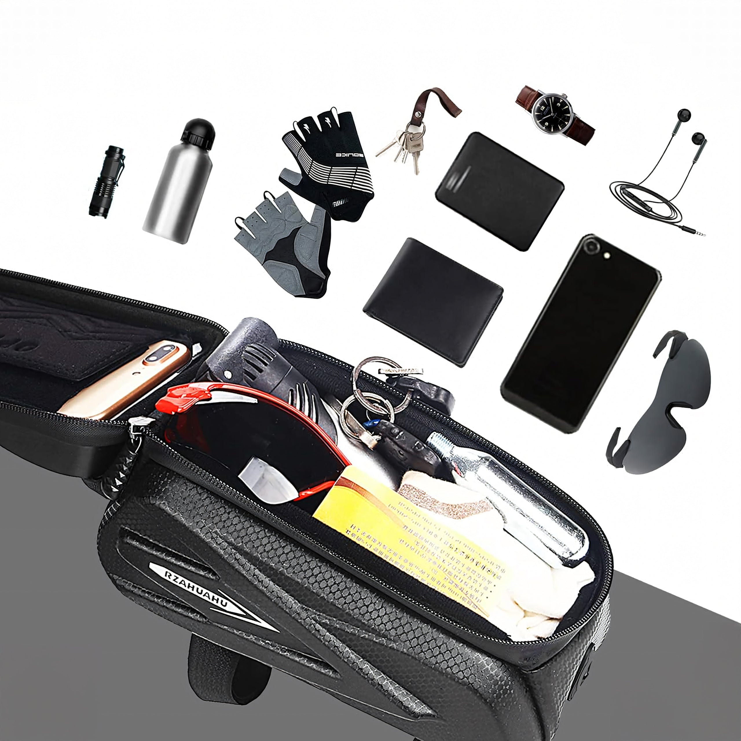 Veekindel jalgratta lenksu telefoniümbris puutetundliku ekraaniga kate