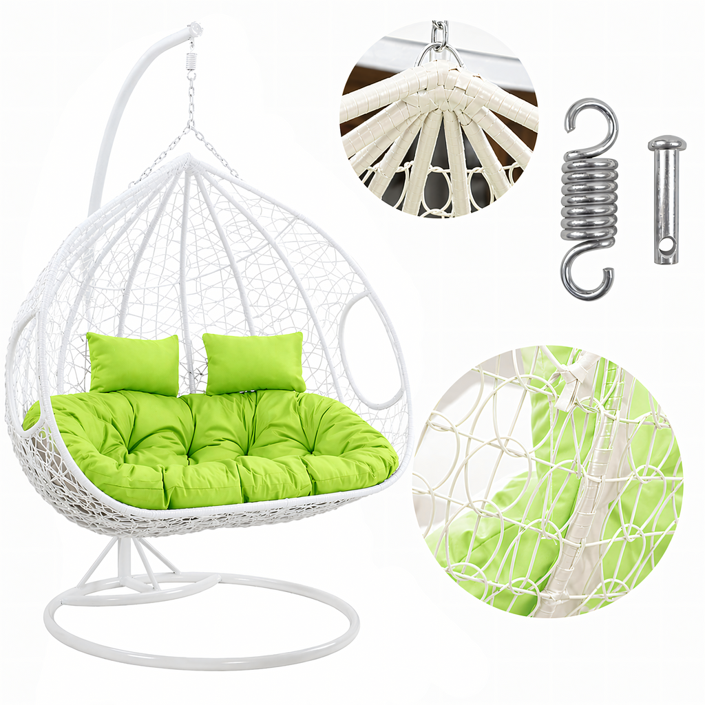 Double Hanging Cocoon Chair Swing Basket 200kg White