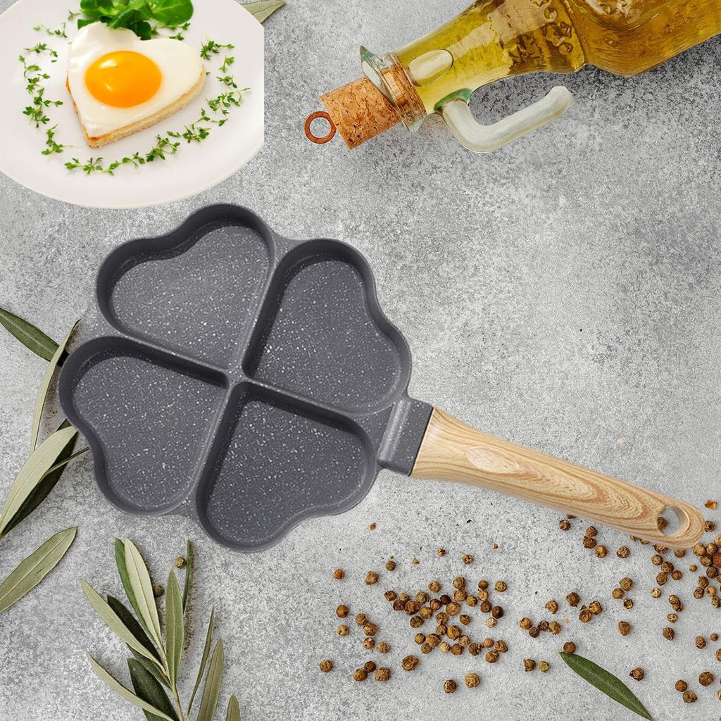 Heart-Shaped Frying Pan for Eggs, Pancakes, and Fritters Induction Compatible