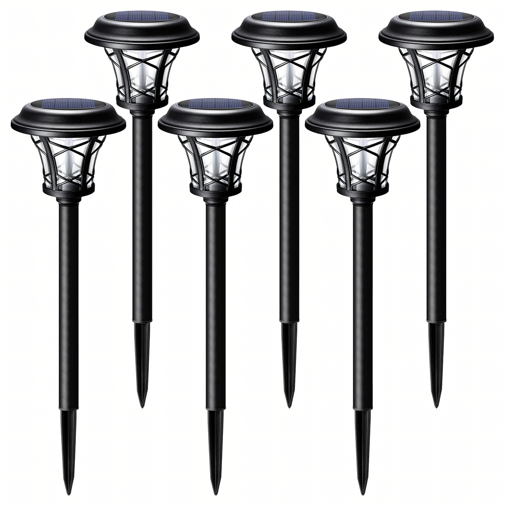 Set of 8 Waterproof Solar Garden Spike Lights 40cm 8 pcs