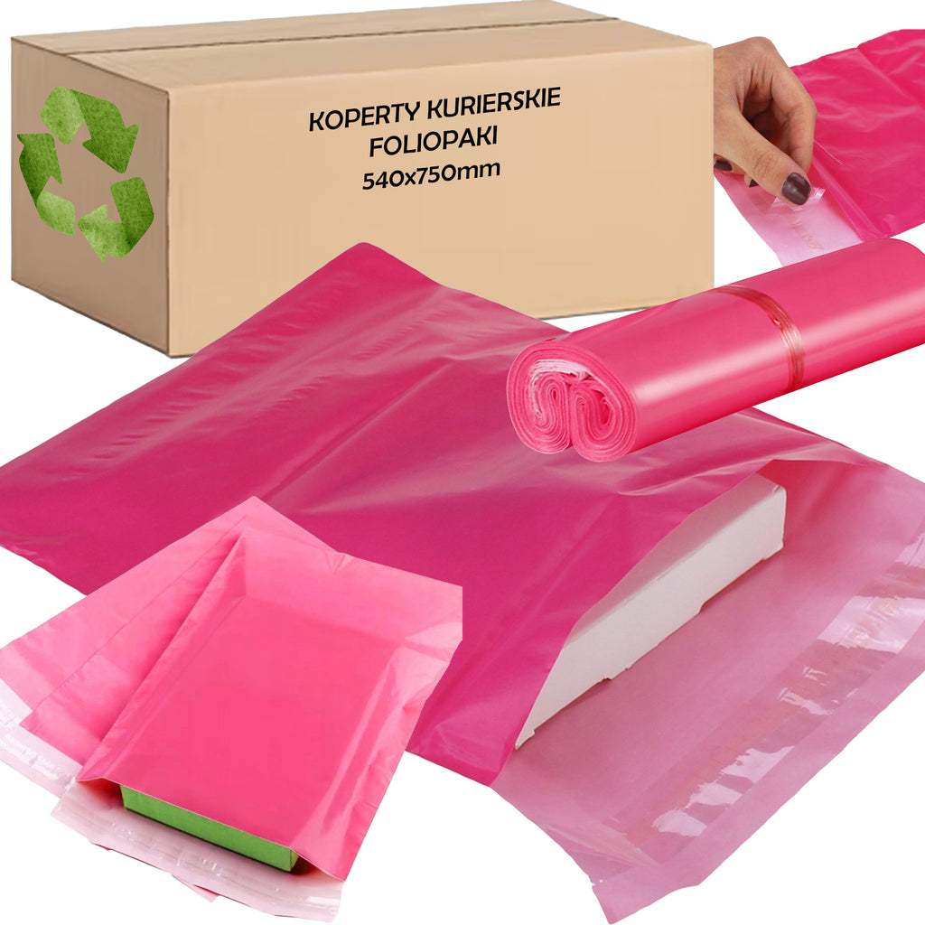 Kullerpolüümbrikud tumeroosa fuksia 540x750 XXL 50 tk