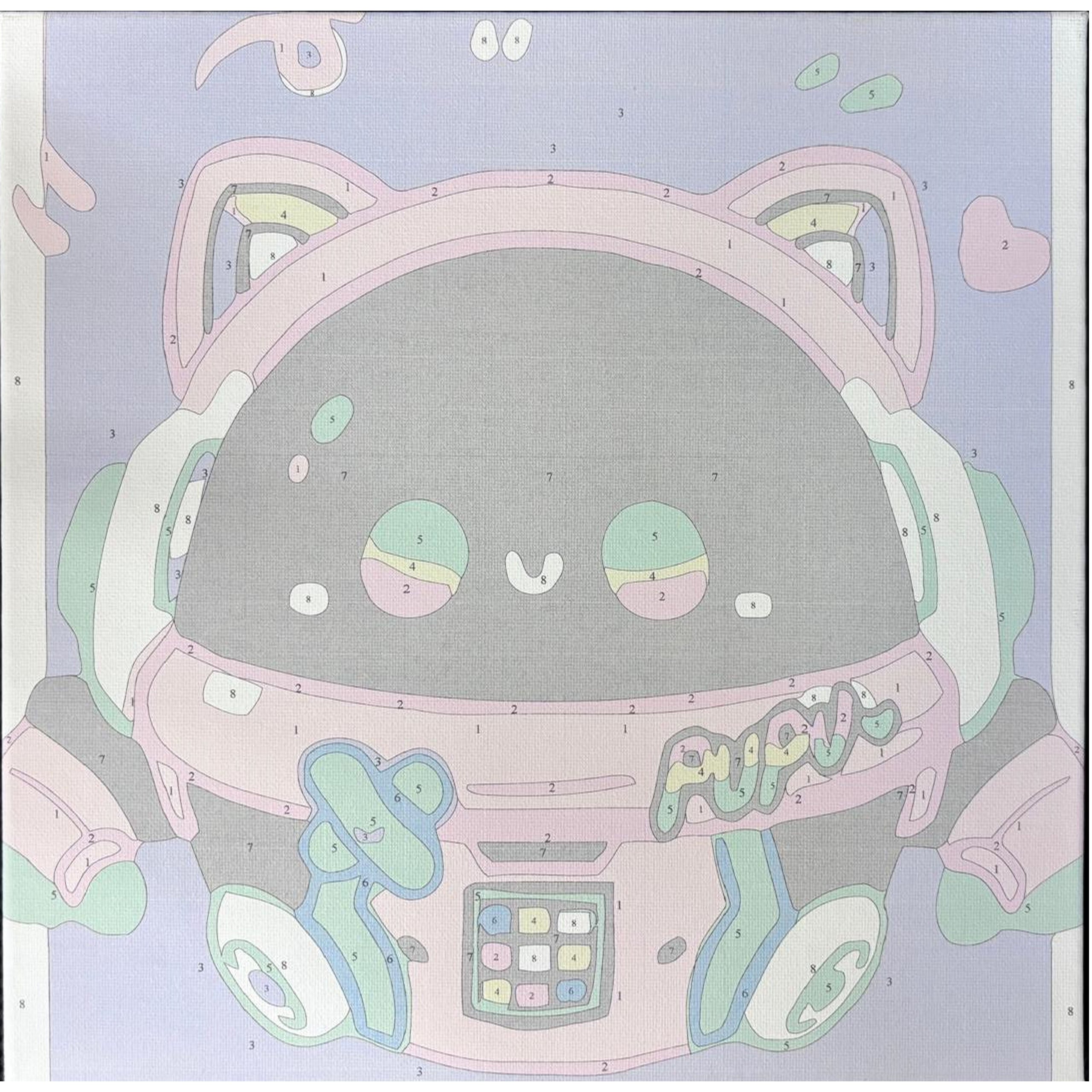 Numbrite järgi maalimise komplekt raamiga 30x30 lastele