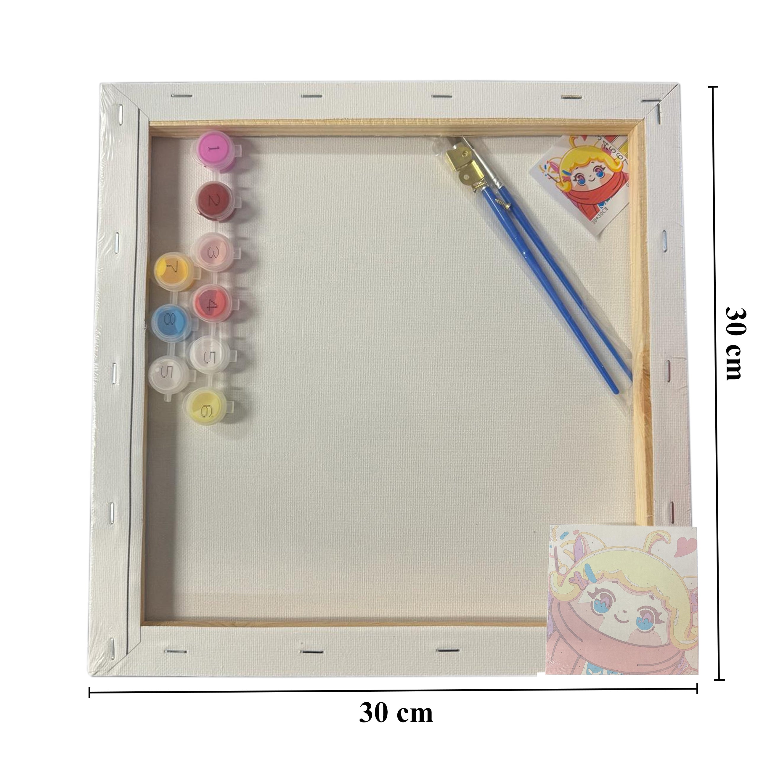 Numbrite järgi maalimise komplekt raamiga 30x30 lastele