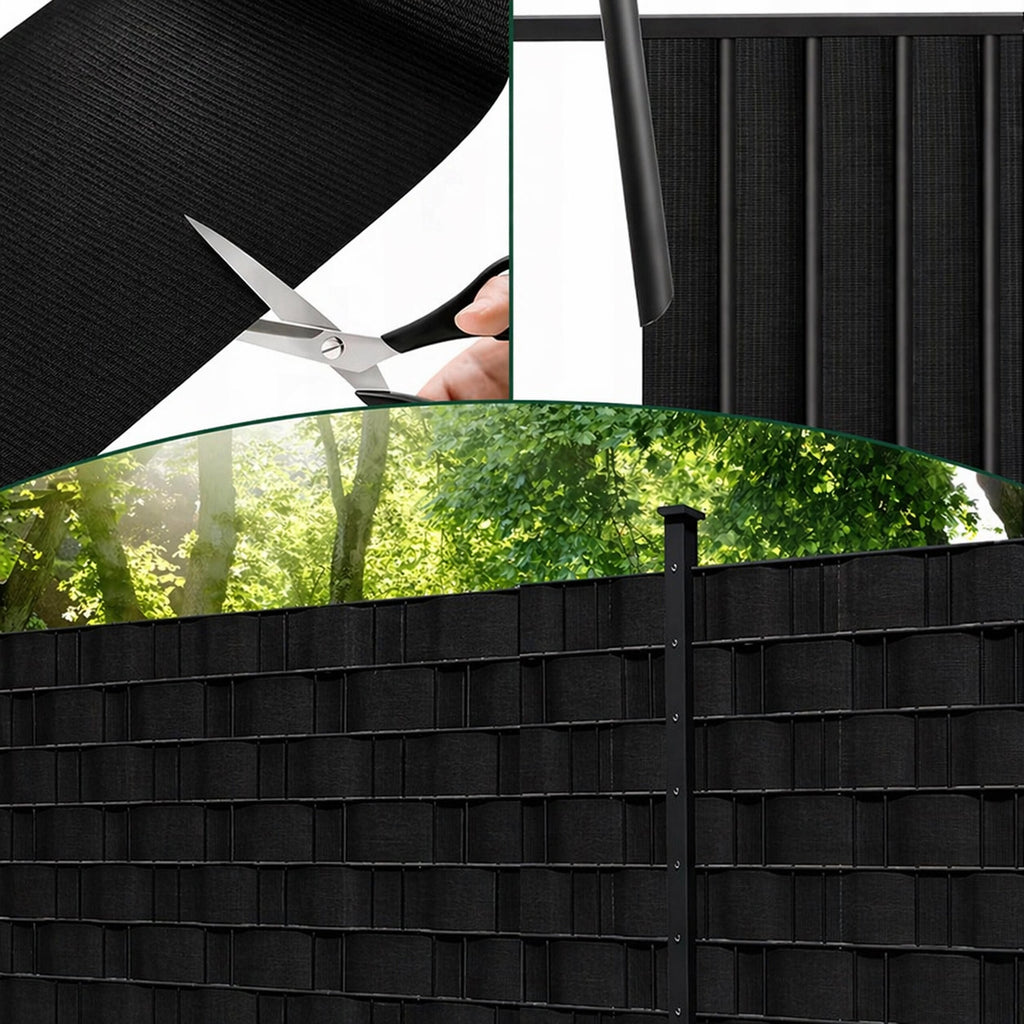 4 x Garden Fence Tape 19 cm x 35 m Black UV Protection
