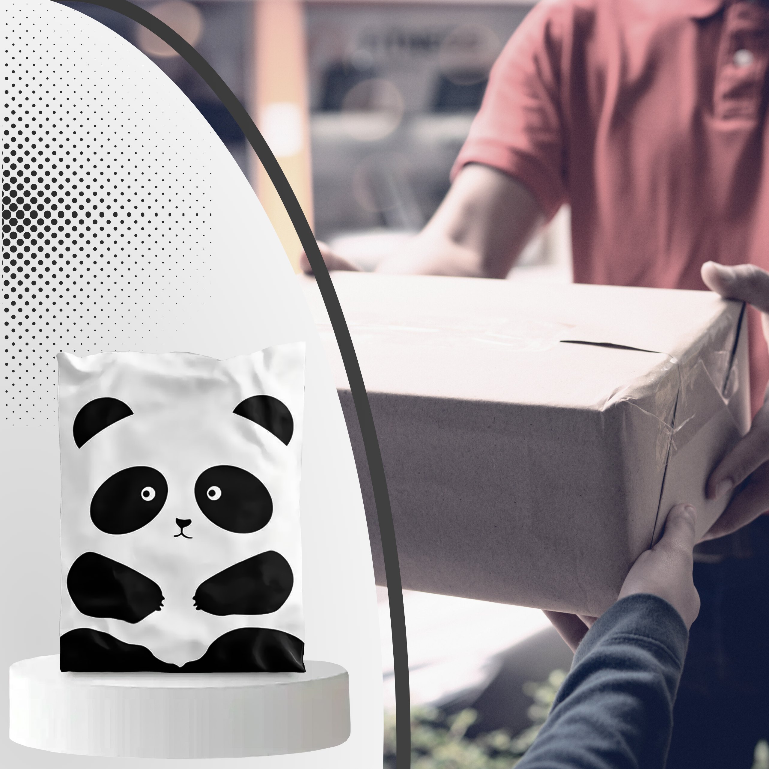 Tugevad kullerposti kotid 255x370 mm Panda 50 tk