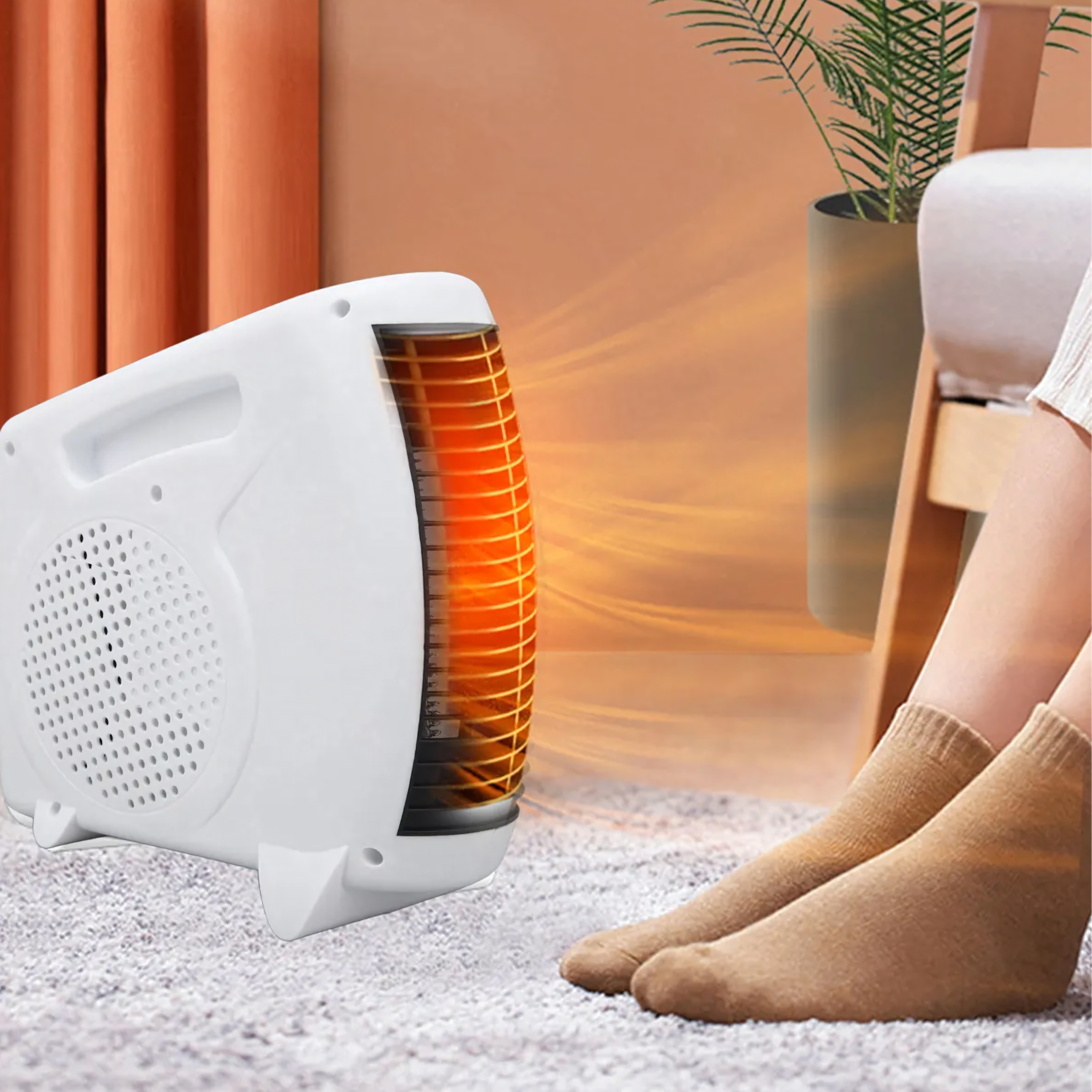 Kaasaskantav ventilaatorsoojendi Farelka elektriline soojapuhur 600W võimas