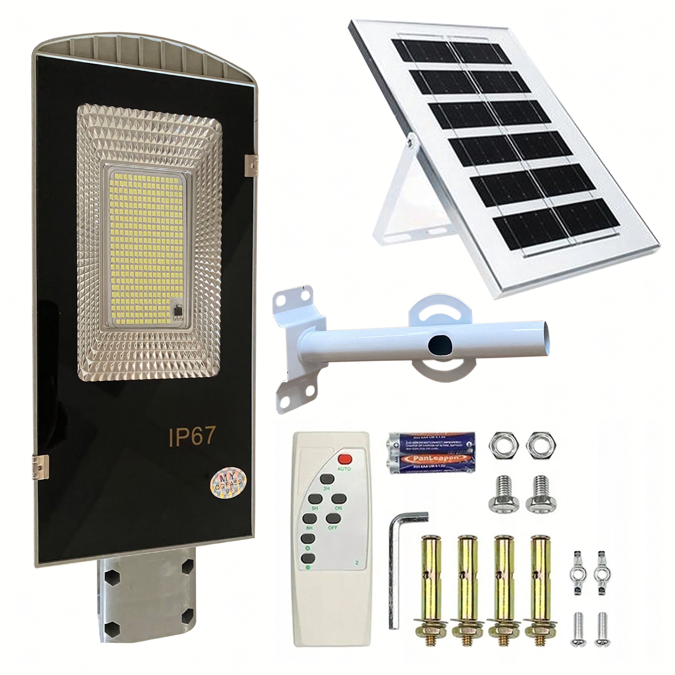 Aialatern päikeselamp postil tugev 50W paneel tänava 100 LED