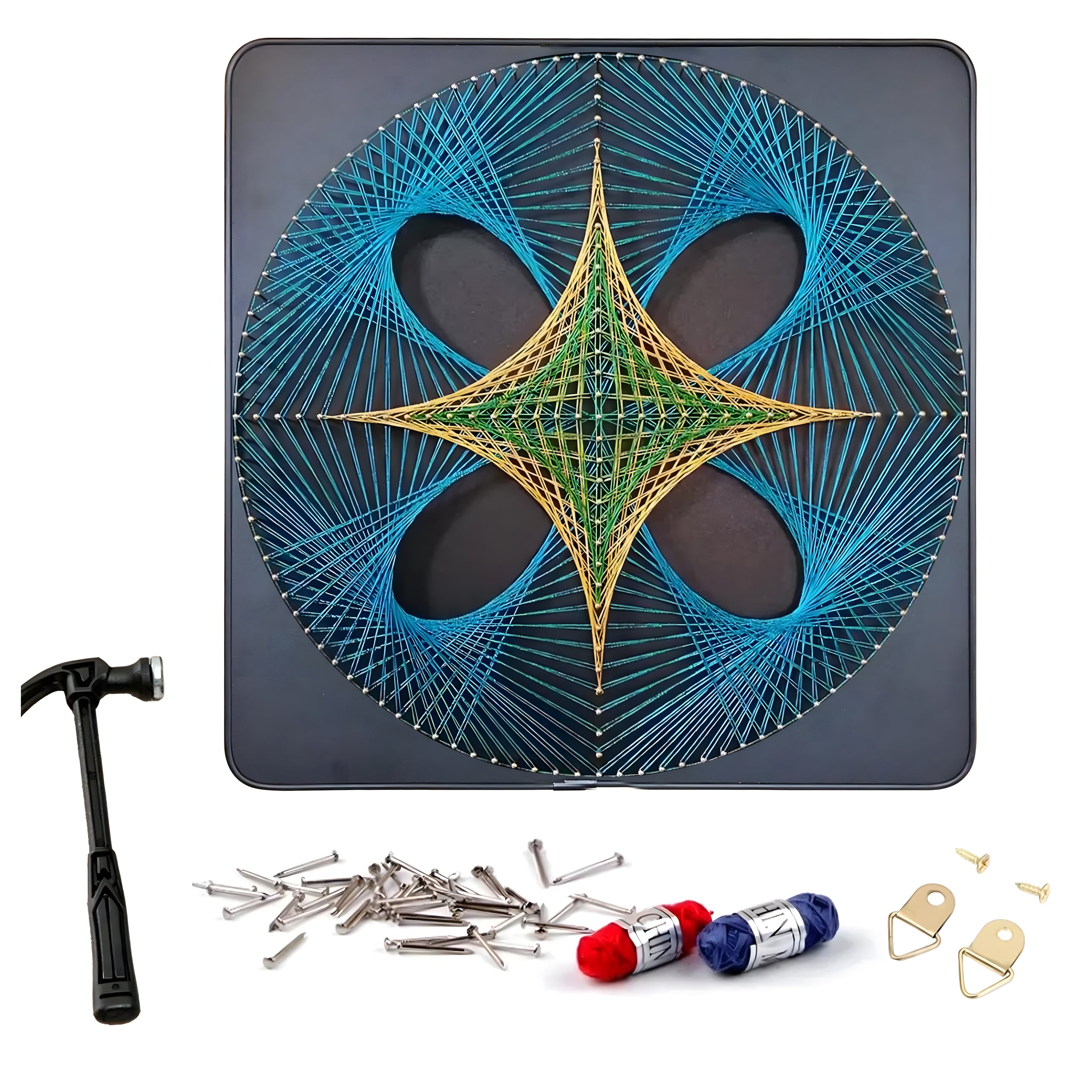 Loominguline komplekt niidikunsti põimimiseks, niidipildi raam 40x40 cm