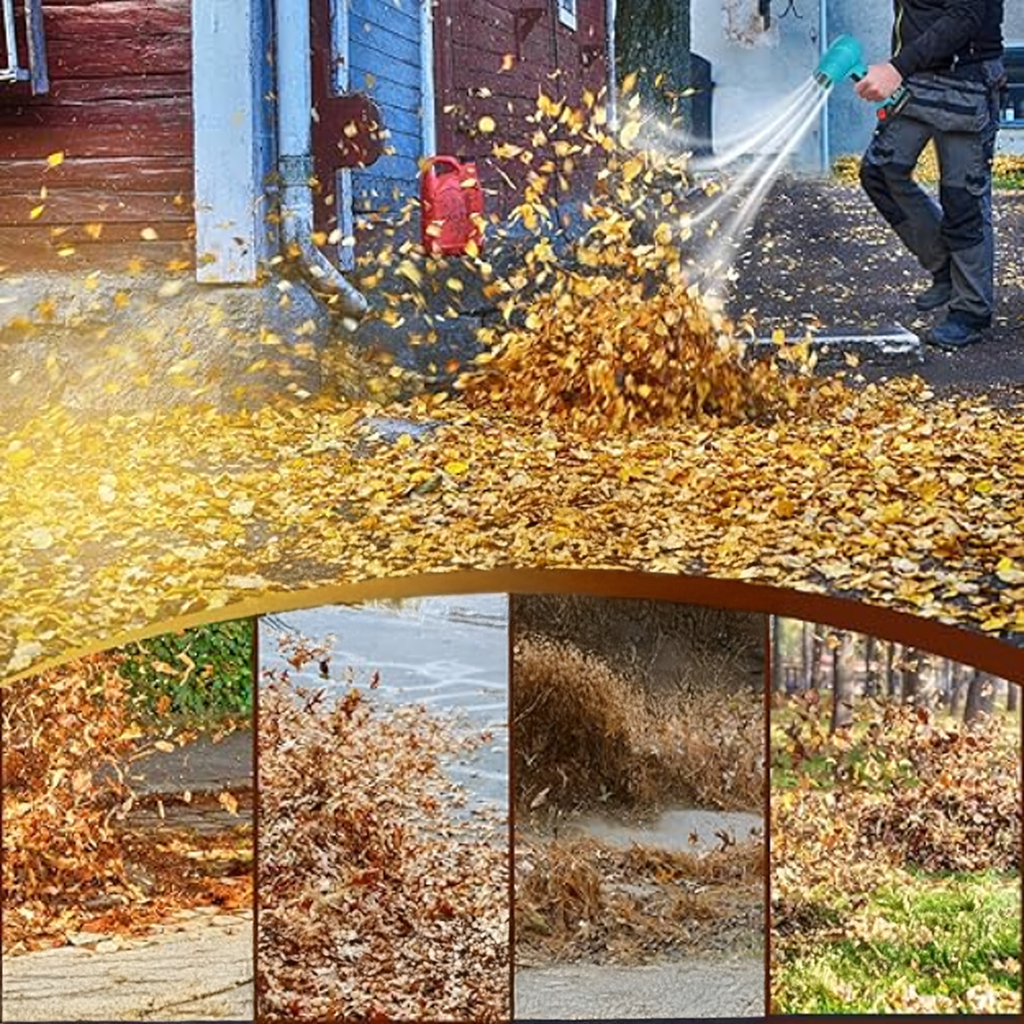 Juhtmevaba 400W käsipuhur lehtede, tolmu ja lume jaoks, 2 akuga 2x