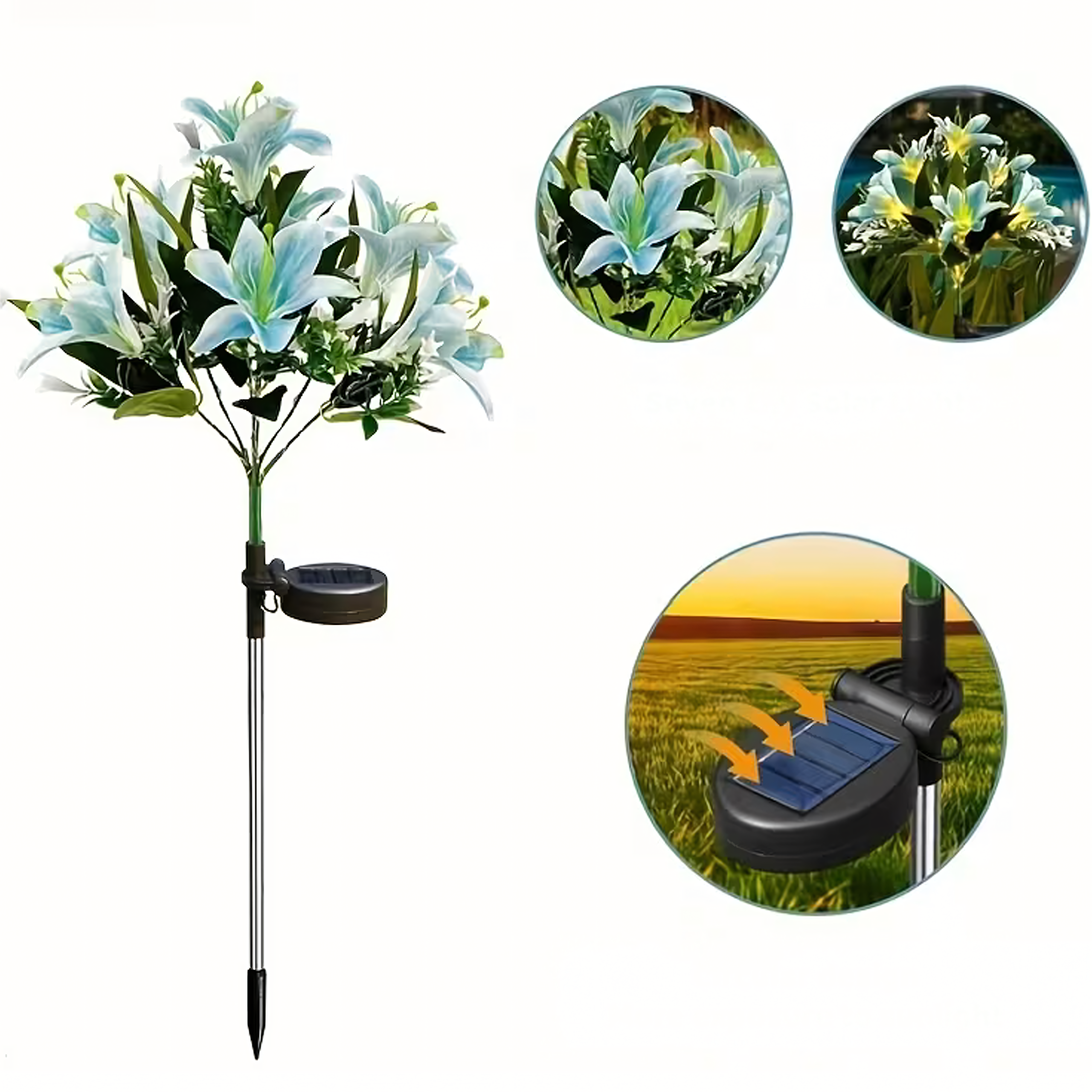 Solar Garden Spike Lamp Lily Flower LED Decoration