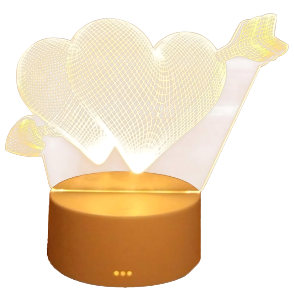 Armastuse Südamed 3D Illusioon Öölamp Laste Magamistuppa USB-ga