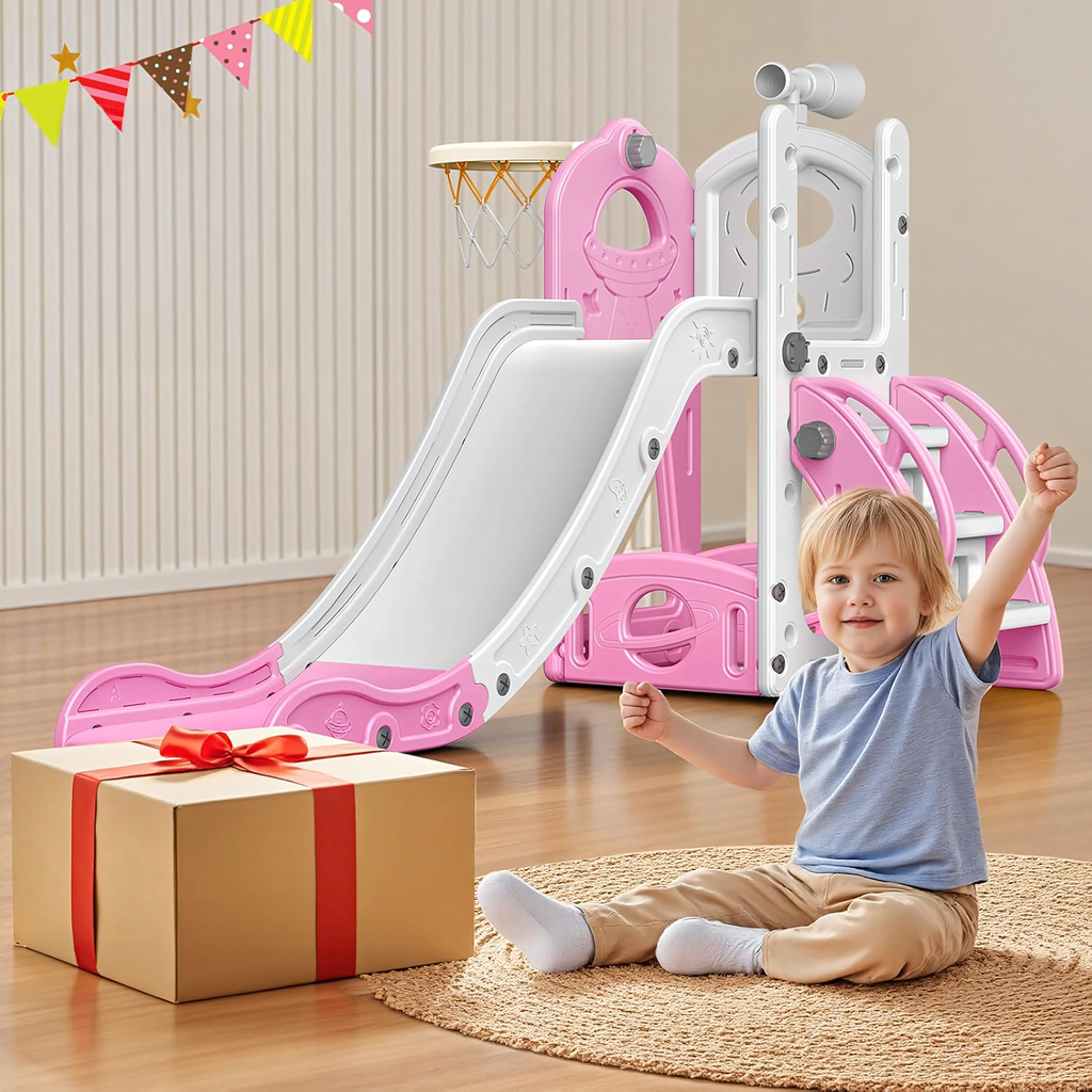 Freestanding Children's Slide with Ladder for Home