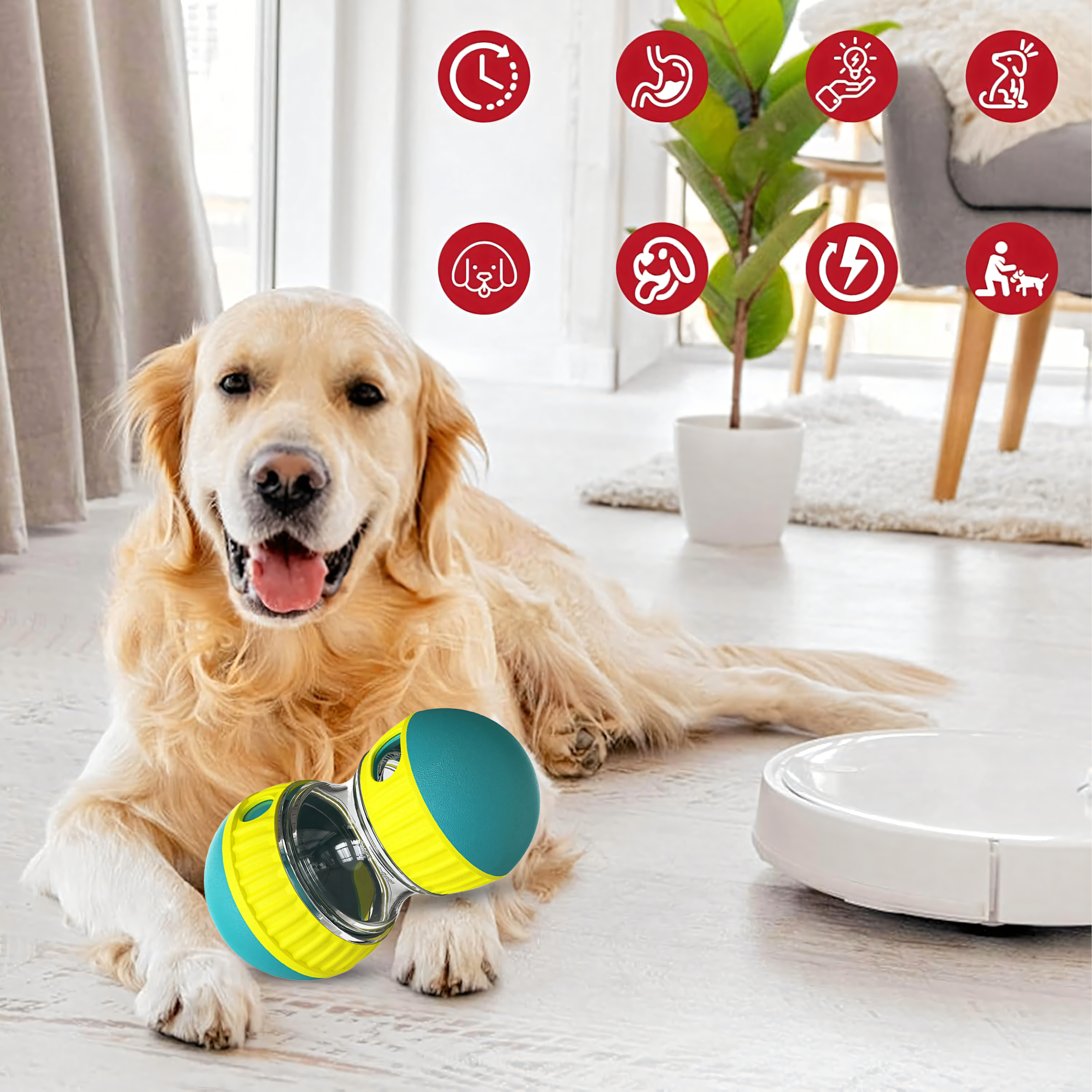 Interaktiivne aeglustav koera söötmise maiusejaotur mänguasi