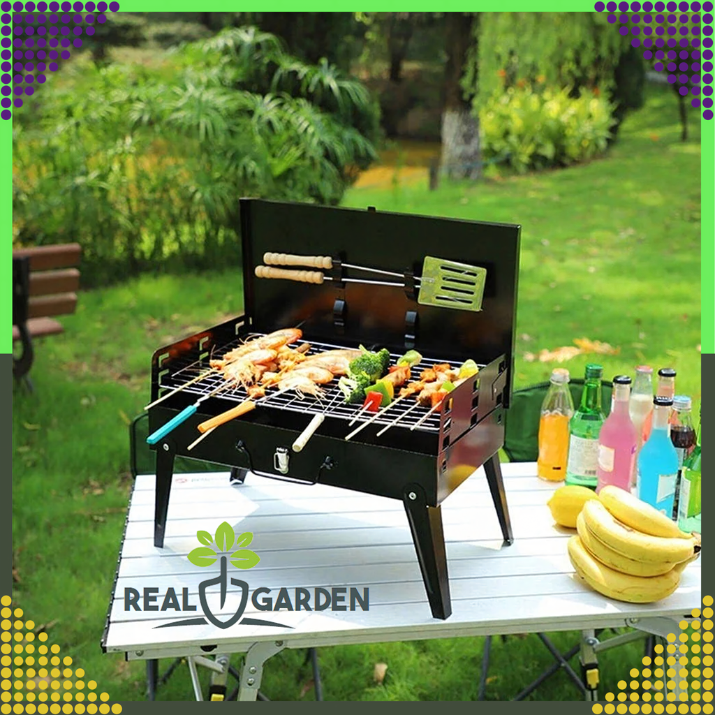 Turisti aiagrill kokkupandav kaasaskantav kohvrigrill + söögiriistad