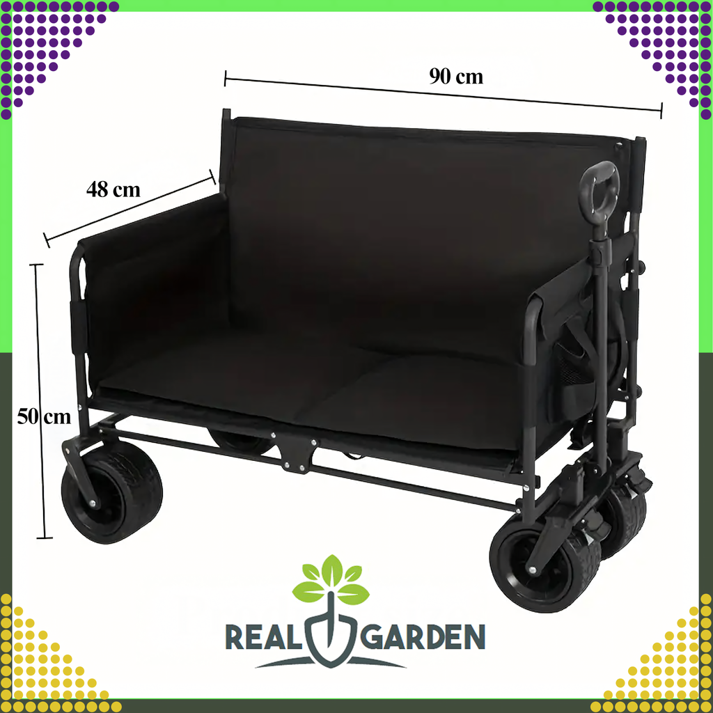 18 x kokkupandav aiandus-, ranna- ja kalastuskäru XL rattaga ja istmega