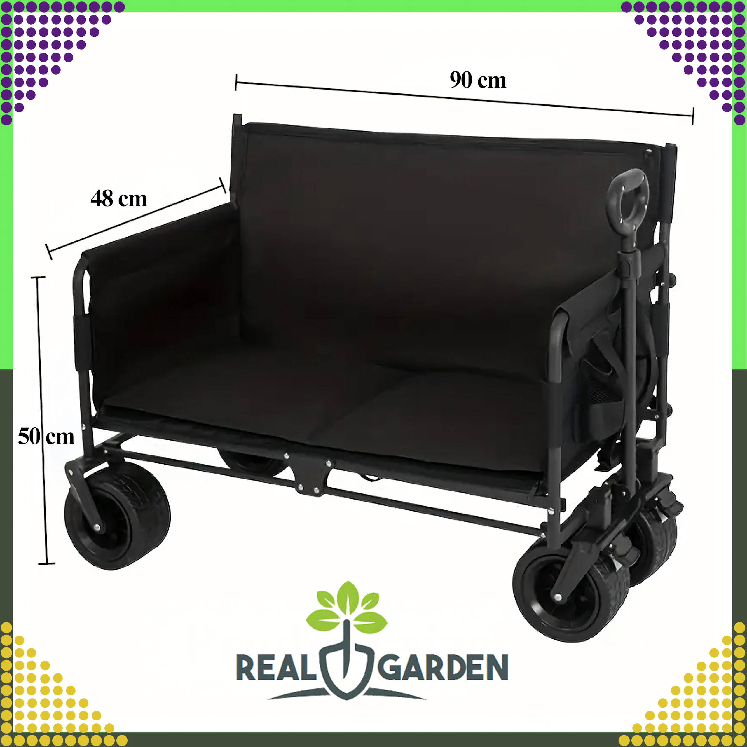 18 x kokkupandav aiandus-, ranna- ja kalastuskäru XL rattaga ja istmega