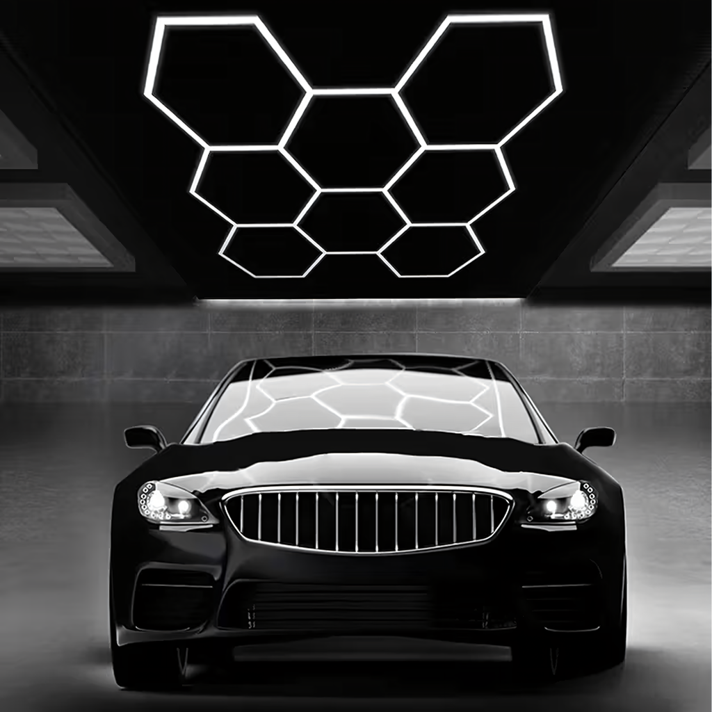 LED kuusnurkne lambipaneel valgustus töökotta garaaži koju 257x244cm 280W 6500K