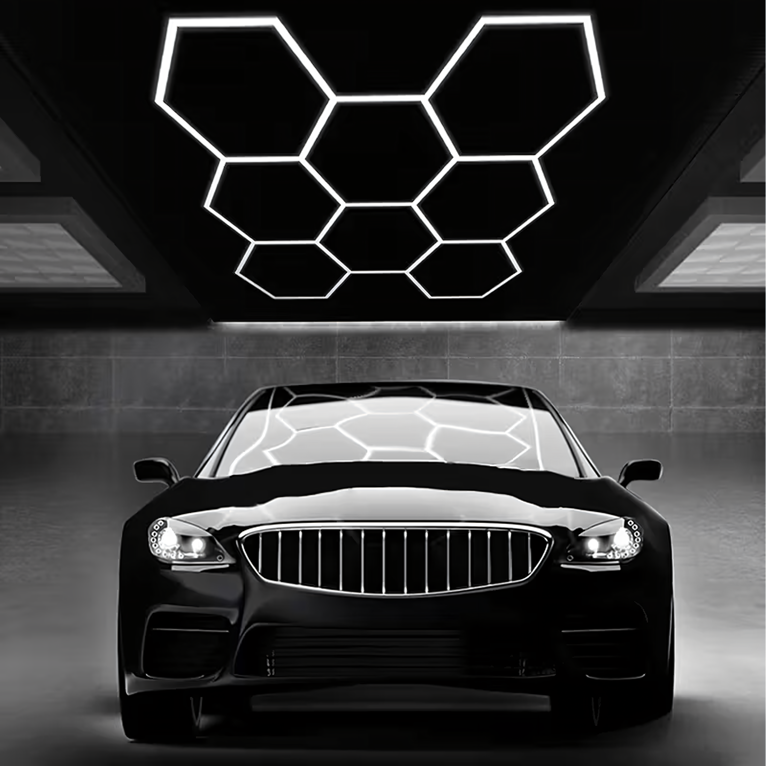 LED kuusnurkne lambipaneel valgustus töökotta garaaži koju 257x244cm 280W 6500K