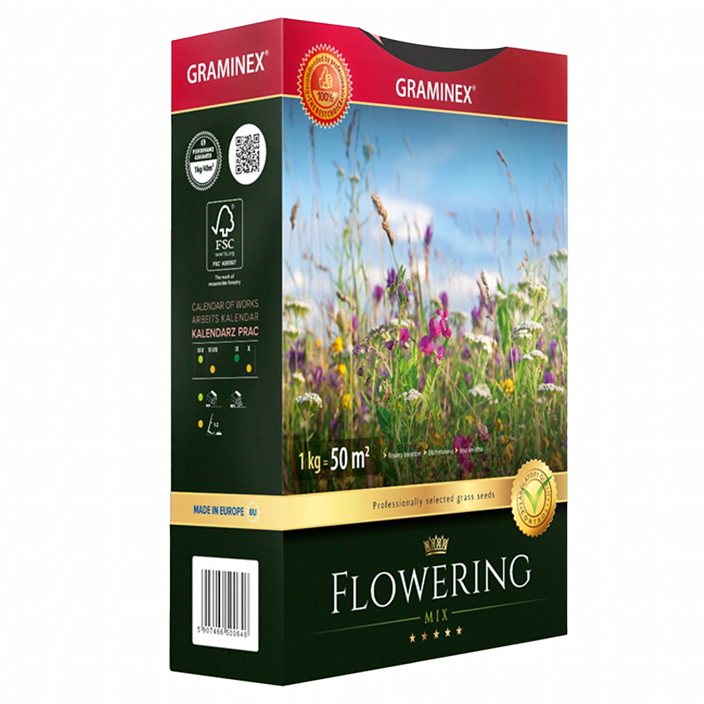 Premium Flowering Mix Grass Seeds 1kg for 40m Lawn Meadow Flower Garden