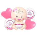 Baby Shower Balloons Baby Girl Set 5 pcs Stars