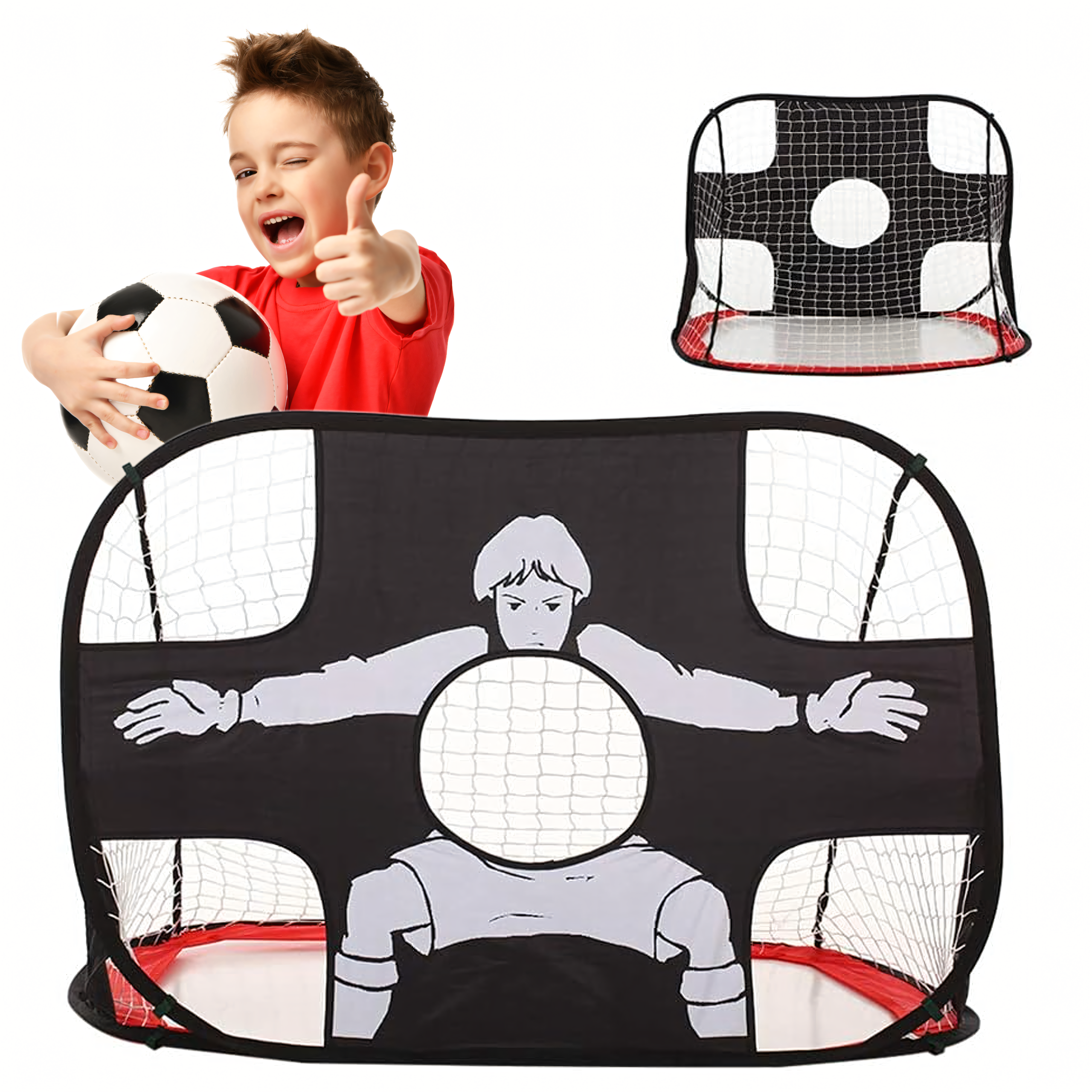 2in1 kokkupandav jalgpallitreeningu värav ja jalgpalli sihtmatt