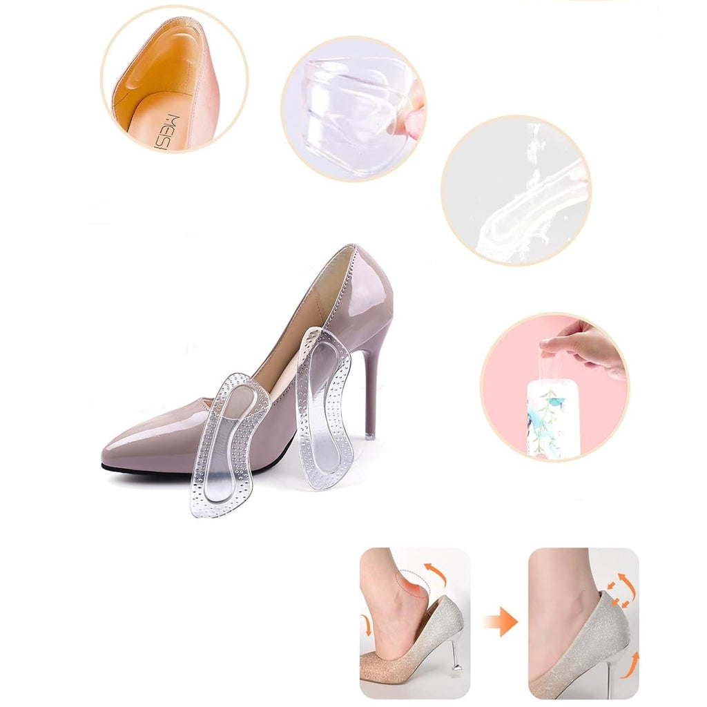Gel Heel Pads with Massage Studs Adhesive Insoles 2 pcs (1 pair)