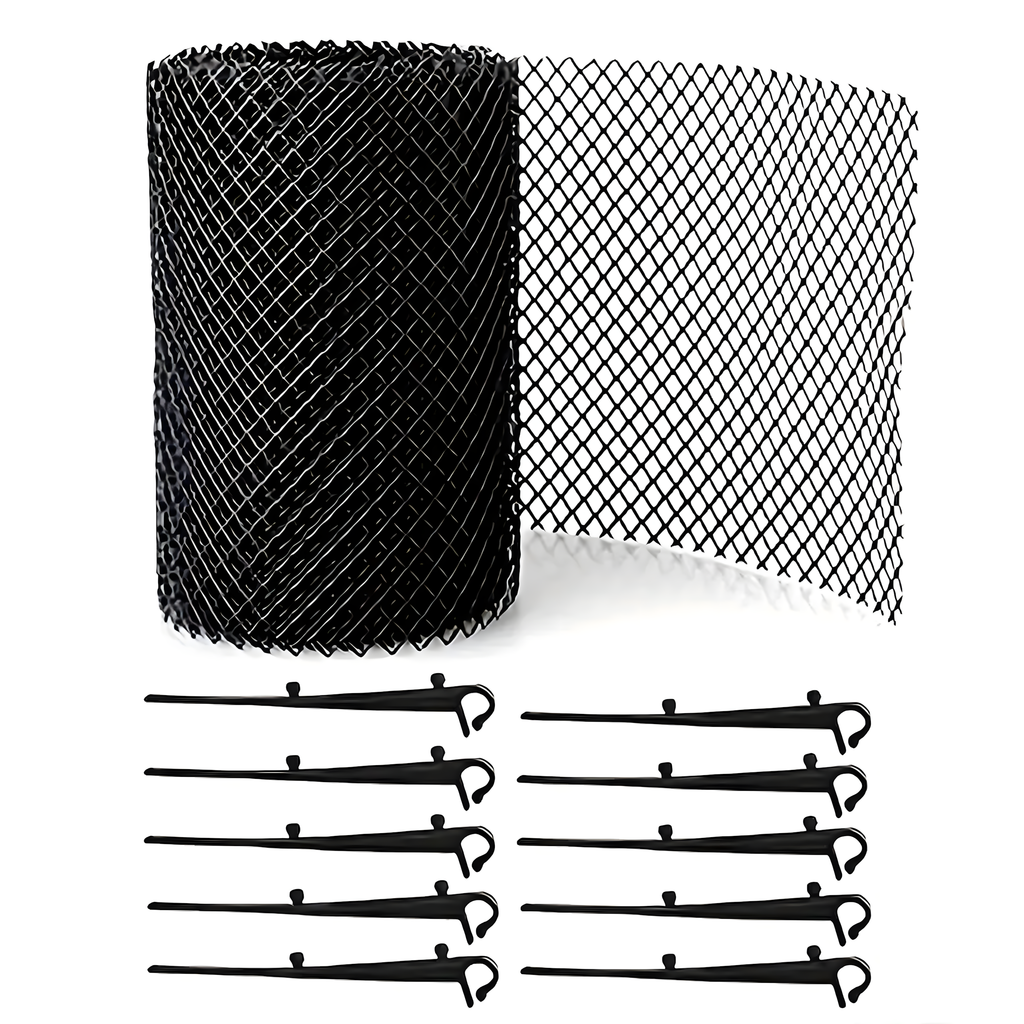 Gutter Leaf and Debris Guard Mesh 0.15x6m with Clips