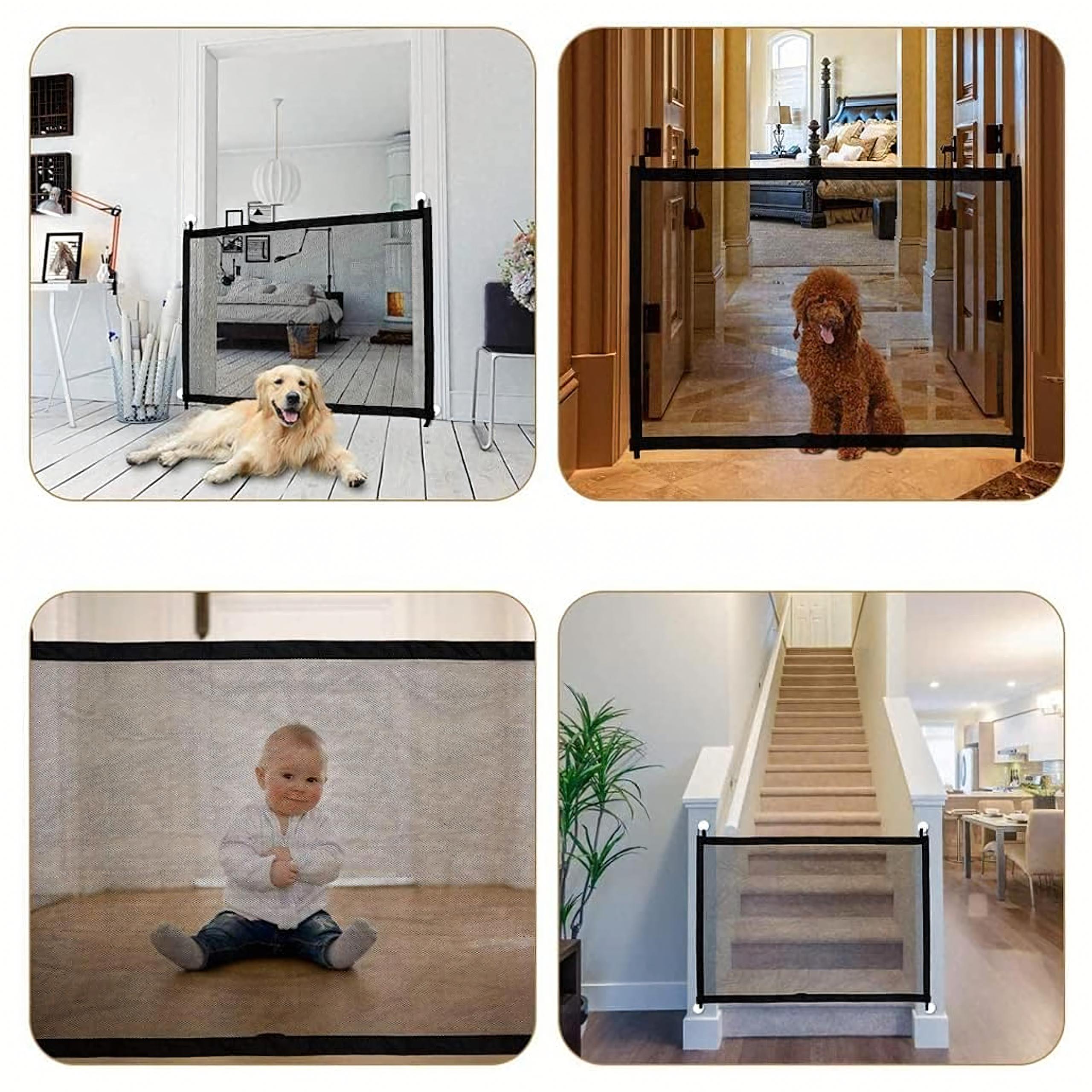 Võrkvärav turvatõke uksedele ja treppidele koerale, kassile 110x72cm