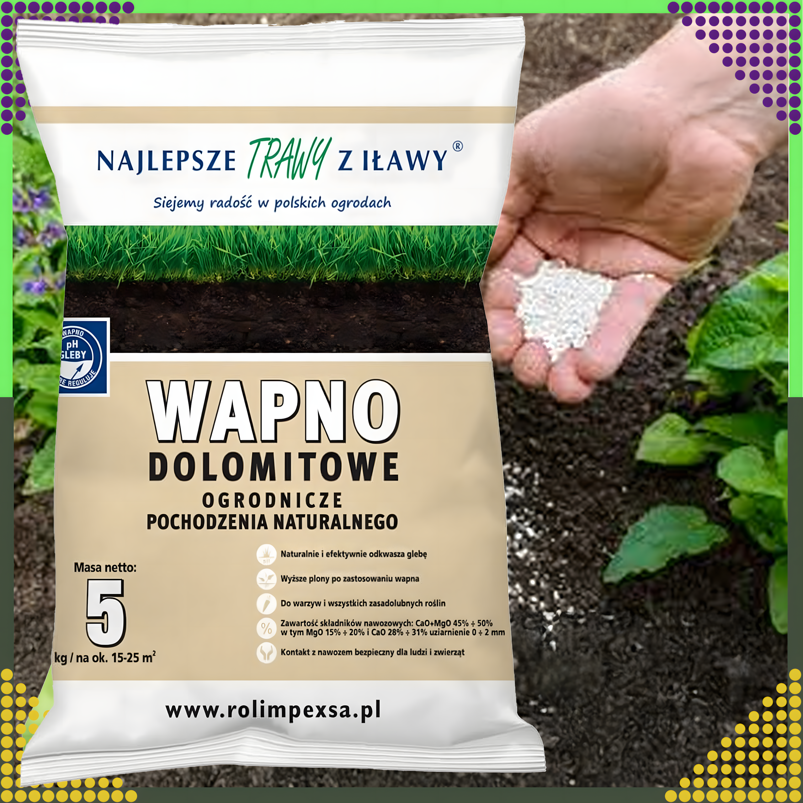 Kvaliteetne dolomiidilubi aiandus looduslik väetis 5kg